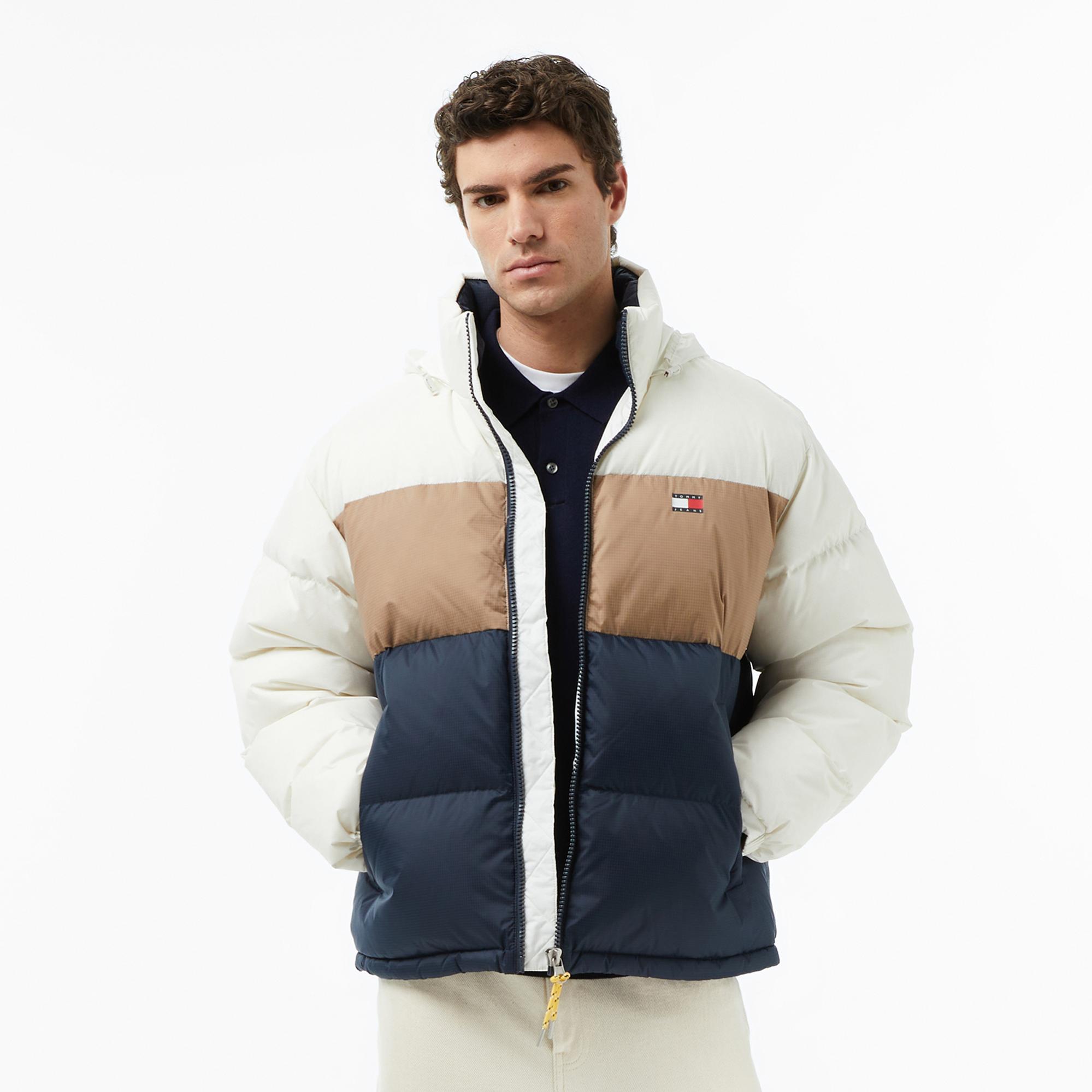 Tommy Jeans Alaska Erkek Beyaz Puffer Mont