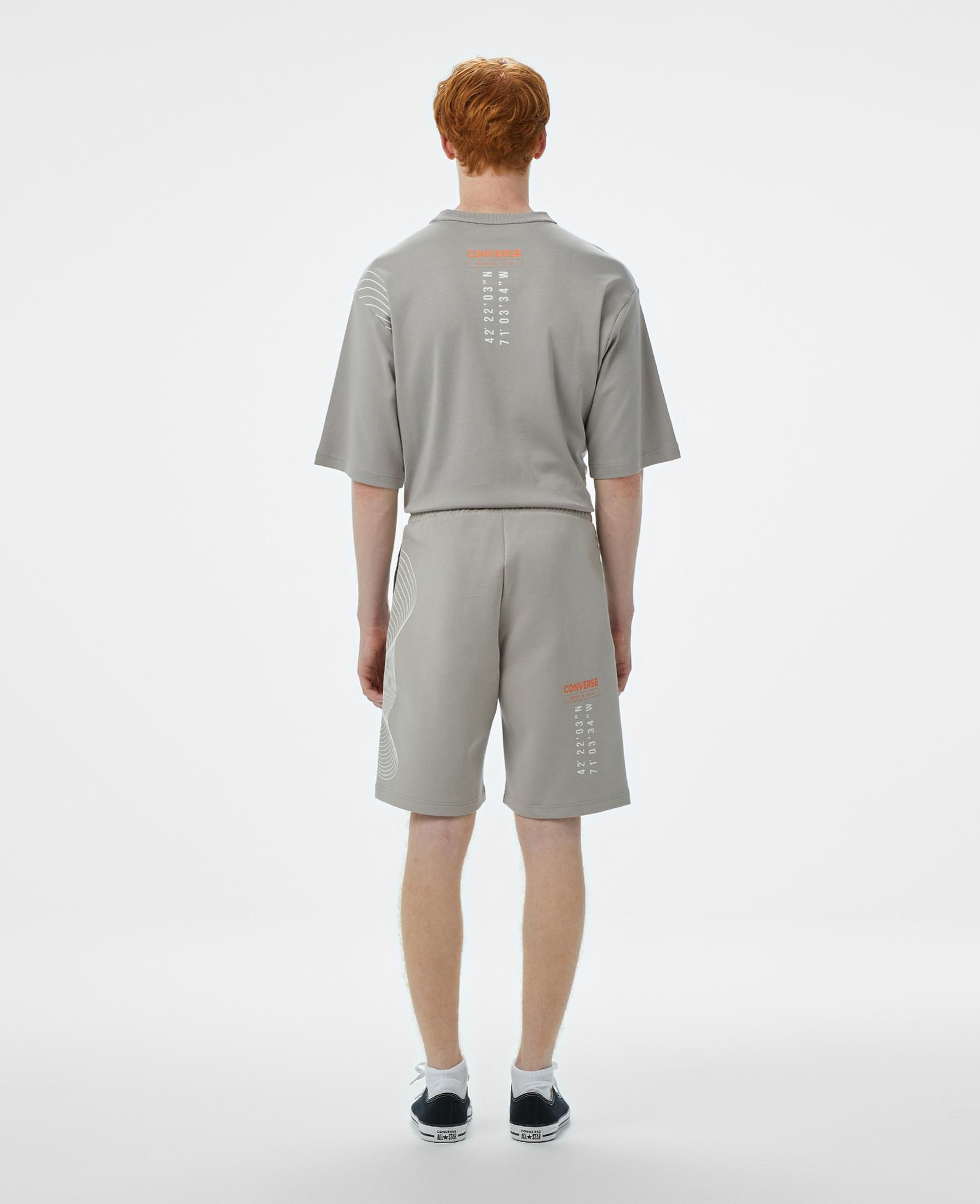 Converse Baskılı Erkek Oversize Fit Gri Şort