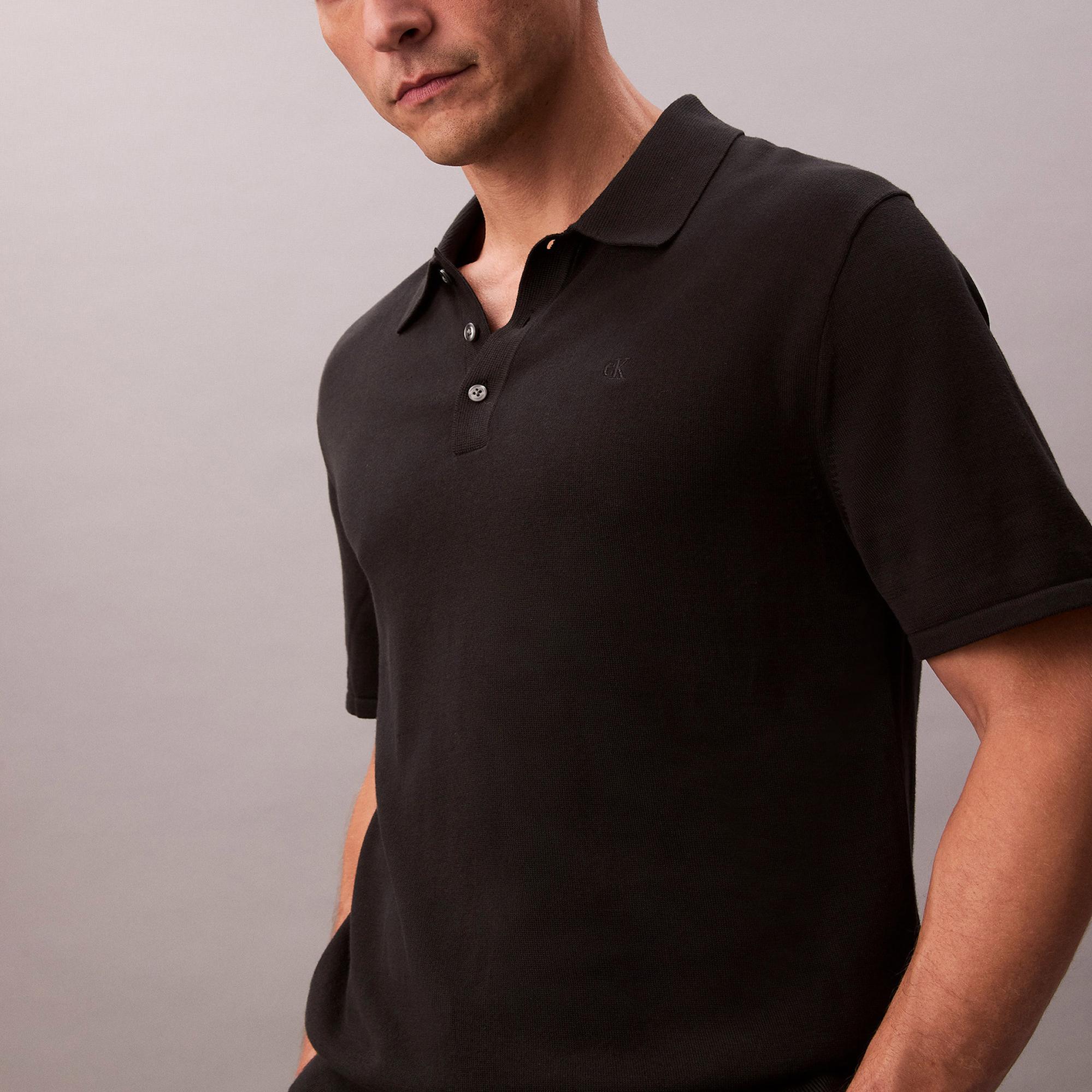 Calvin Klein Supima Polo Erkek Siyah Triko