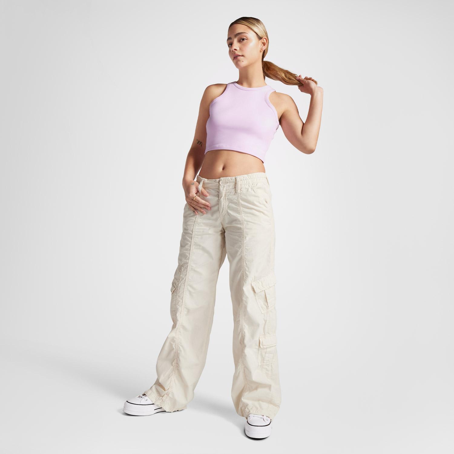 Converse Slim Fit Kadın Lila Crop Top