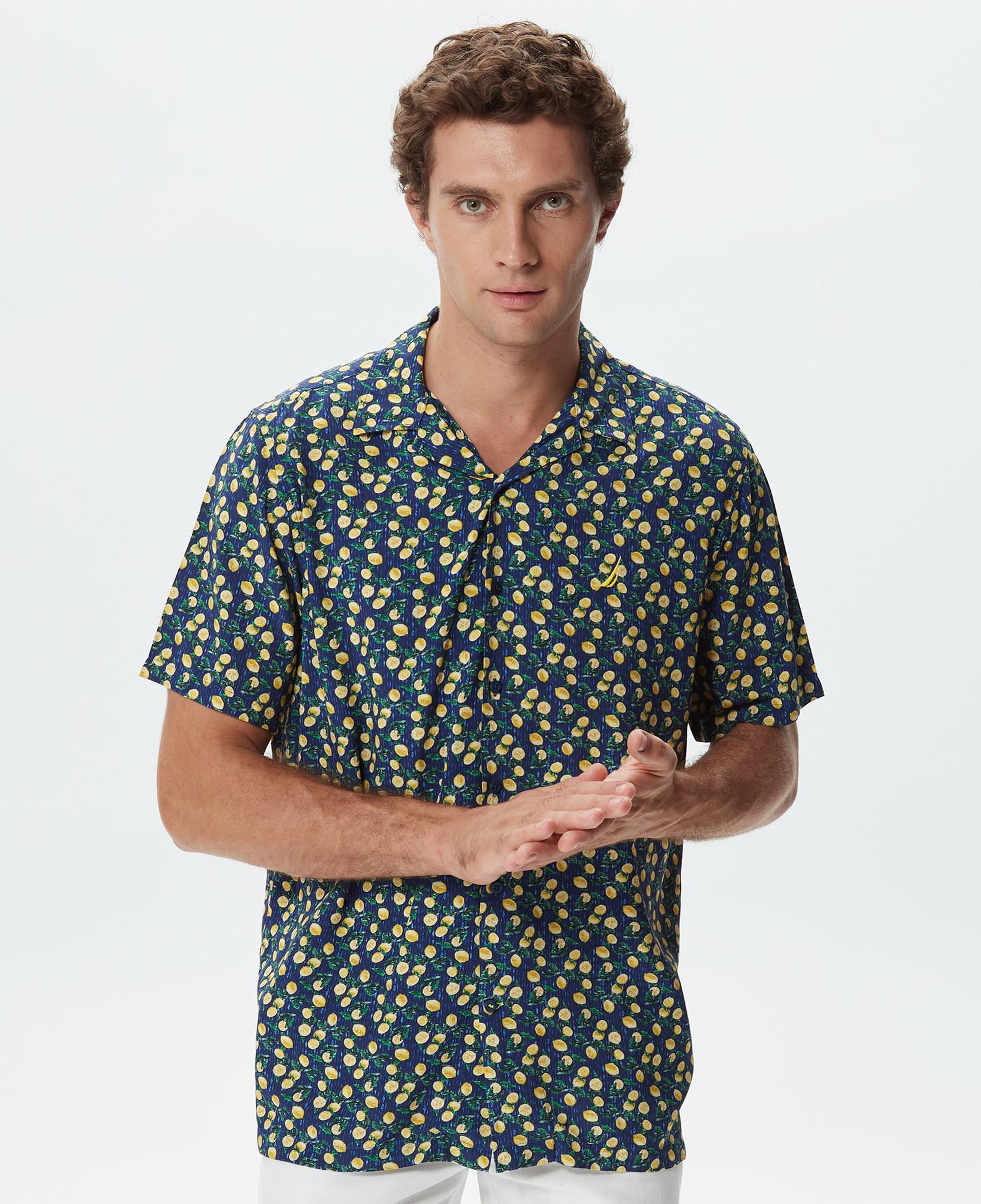 Nautica Erkek Lacivert Classic Fit Kısa Kollu Gömlek