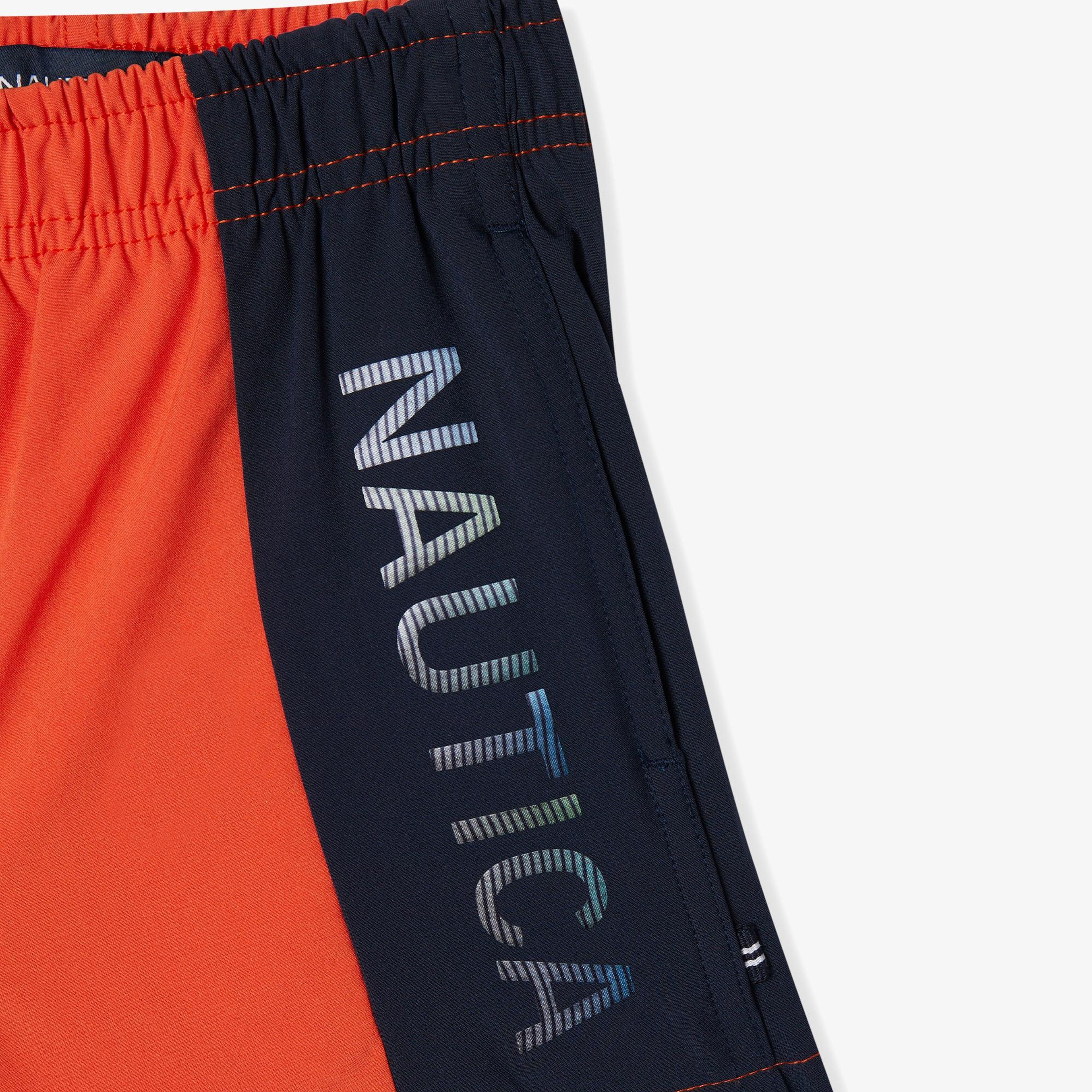 Nautica Erkek Çocuk Turuncu Renk Bloklu Deniz Şortu