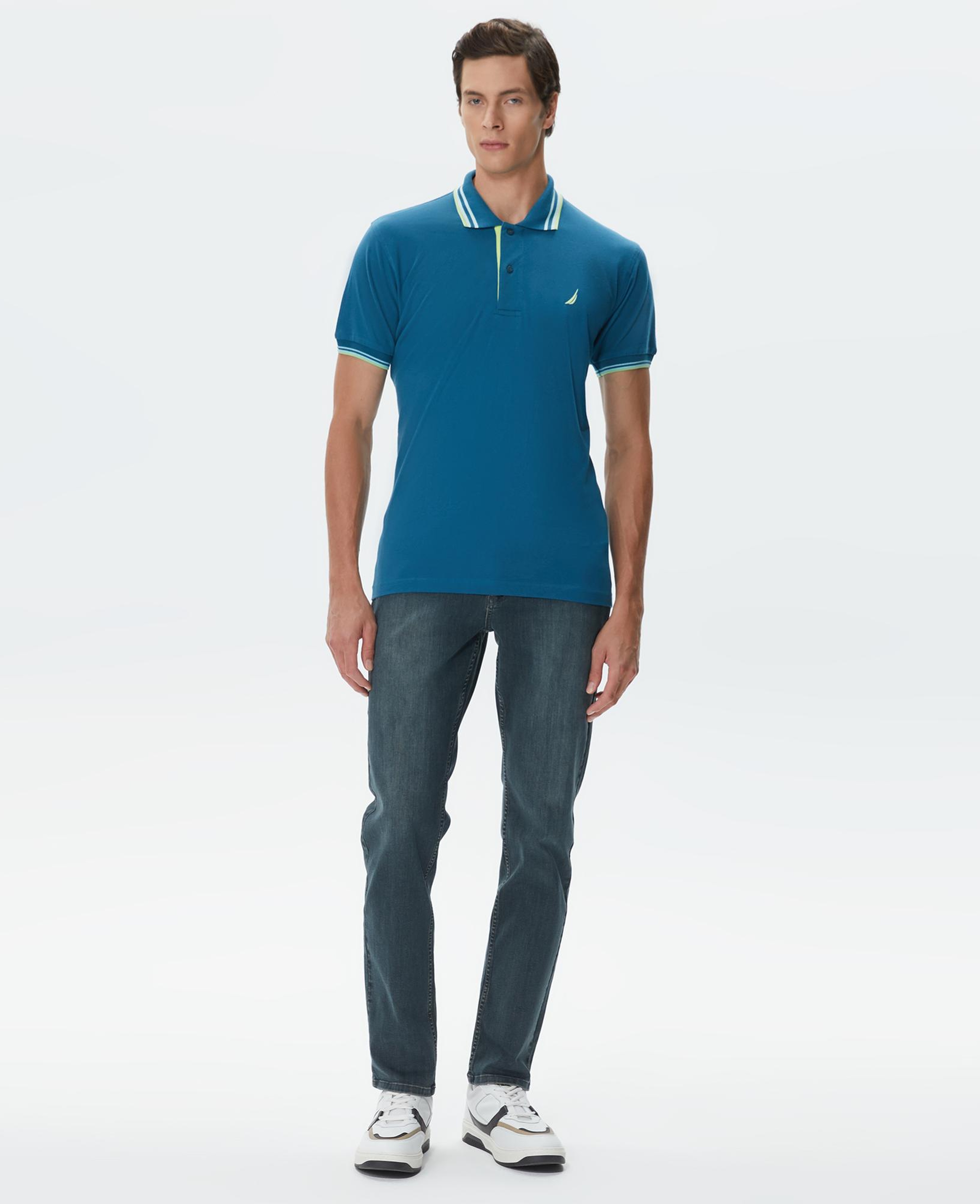Nautica Erkek Mavi Classic Fit Kısa Kollu Polo
