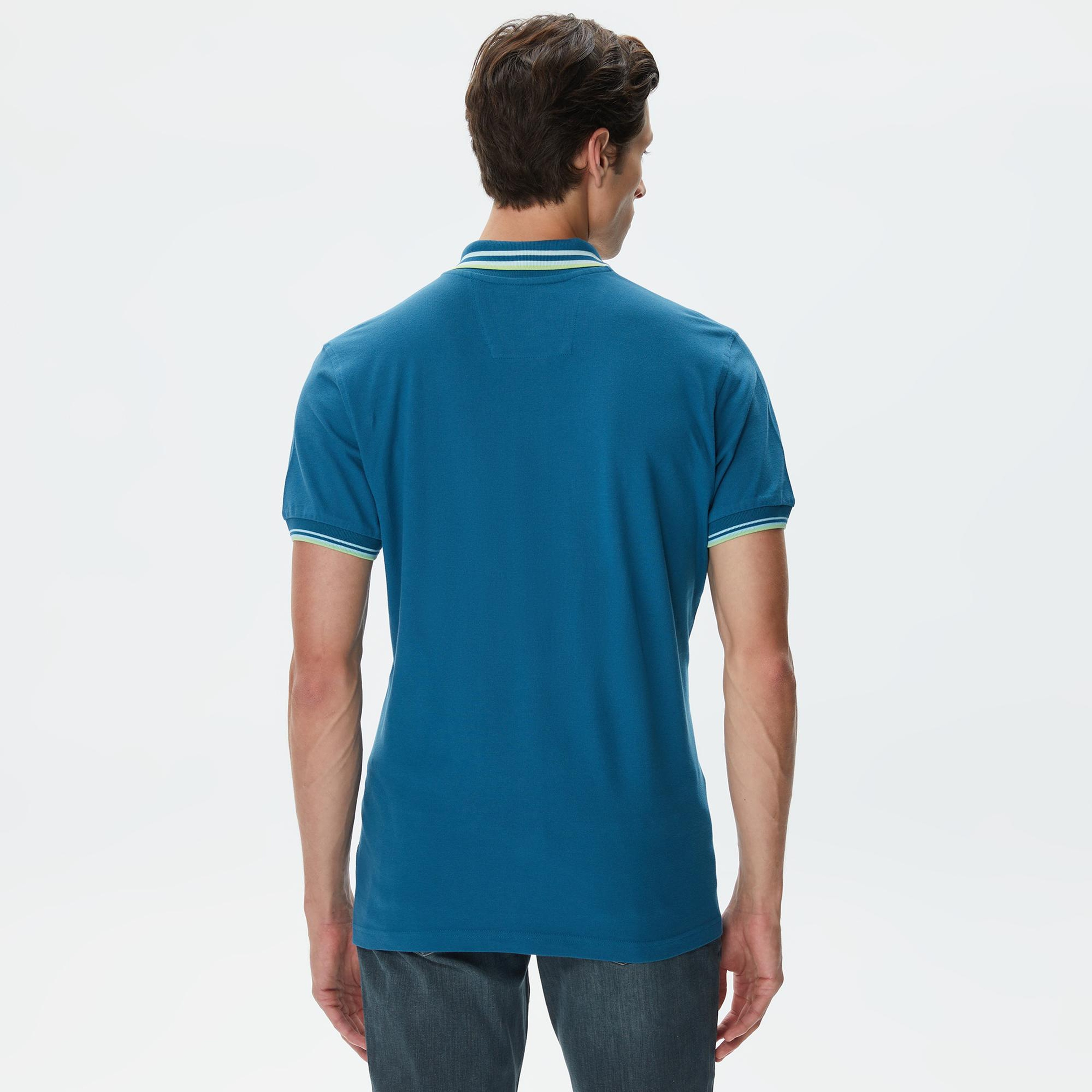 Nautica Erkek Mavi Classic Fit Kısa Kollu Polo