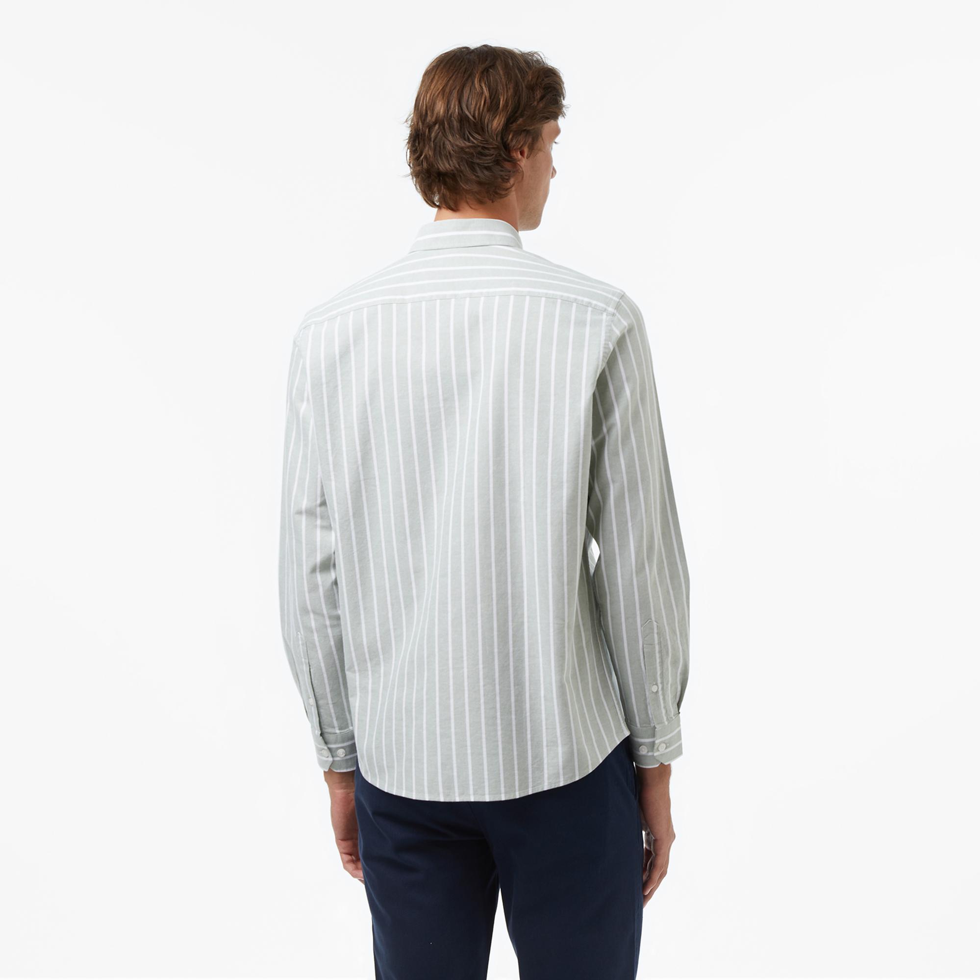 Nautica Erkek Yeşil Classic Fit Çizgili Gömlek