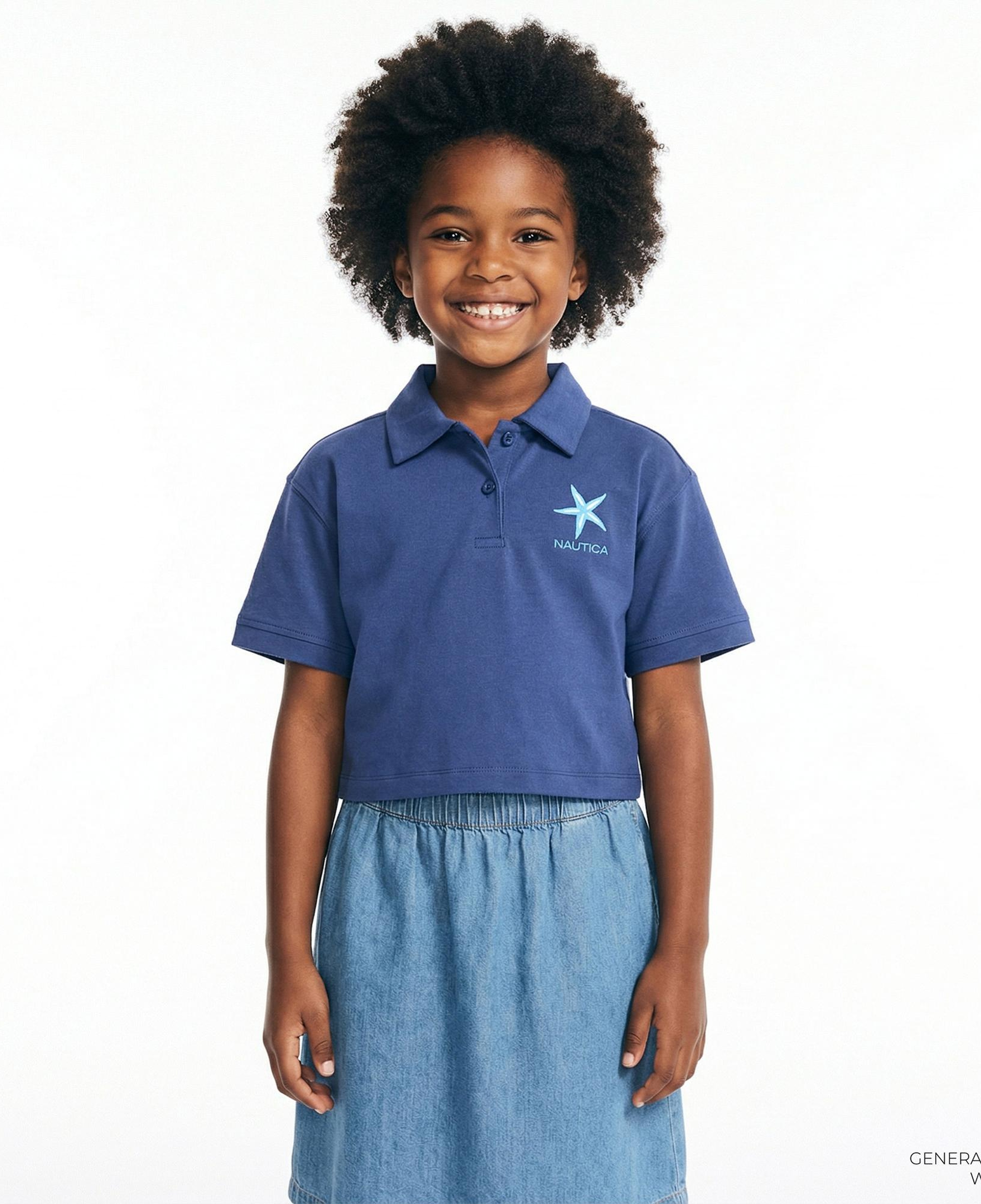 Nautica Kız Çocuk Lacivert Regular Fit Polo Yaka T-Shirt