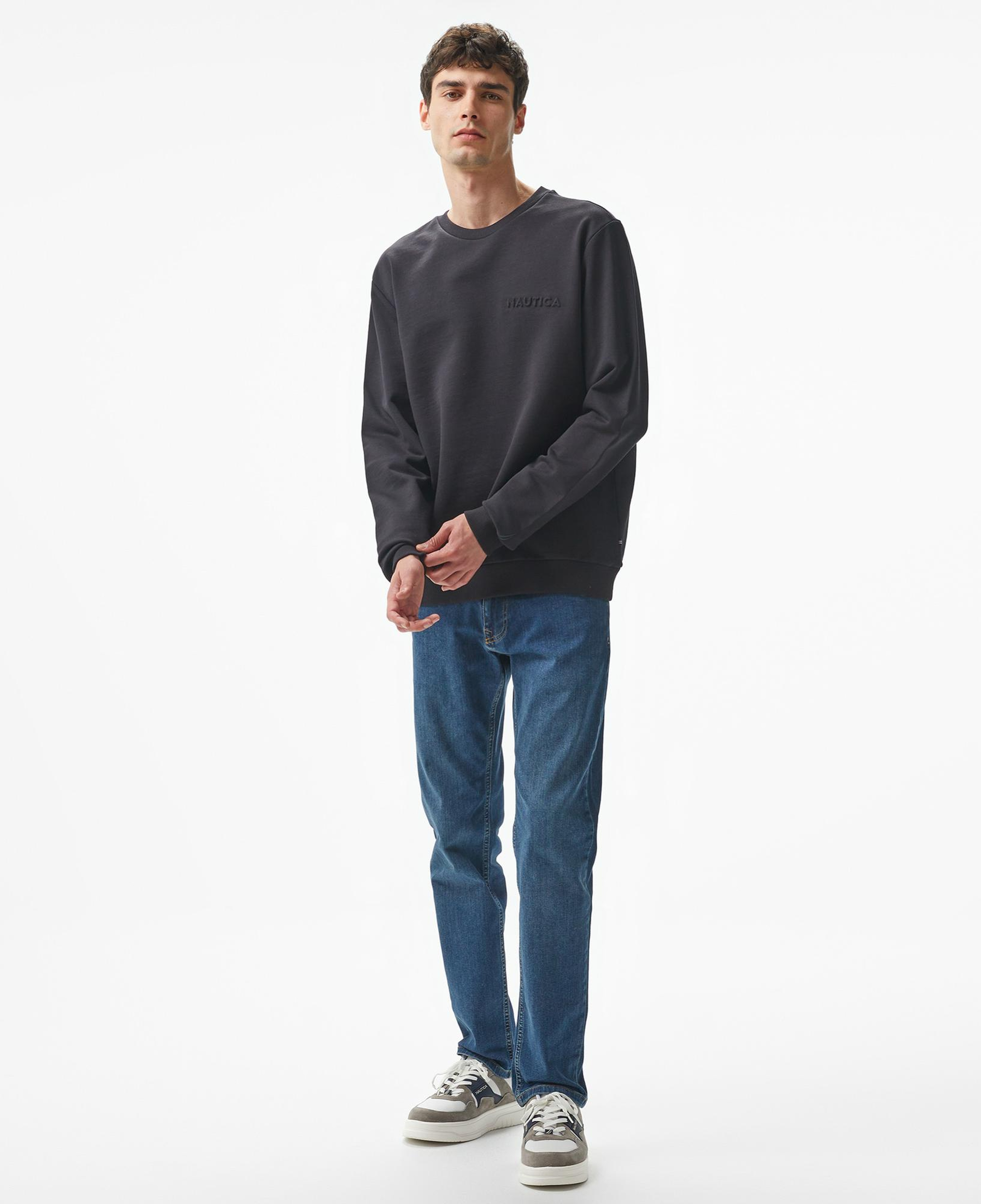 Nautica Erkek Siyah Regular Fit Sweatshirt