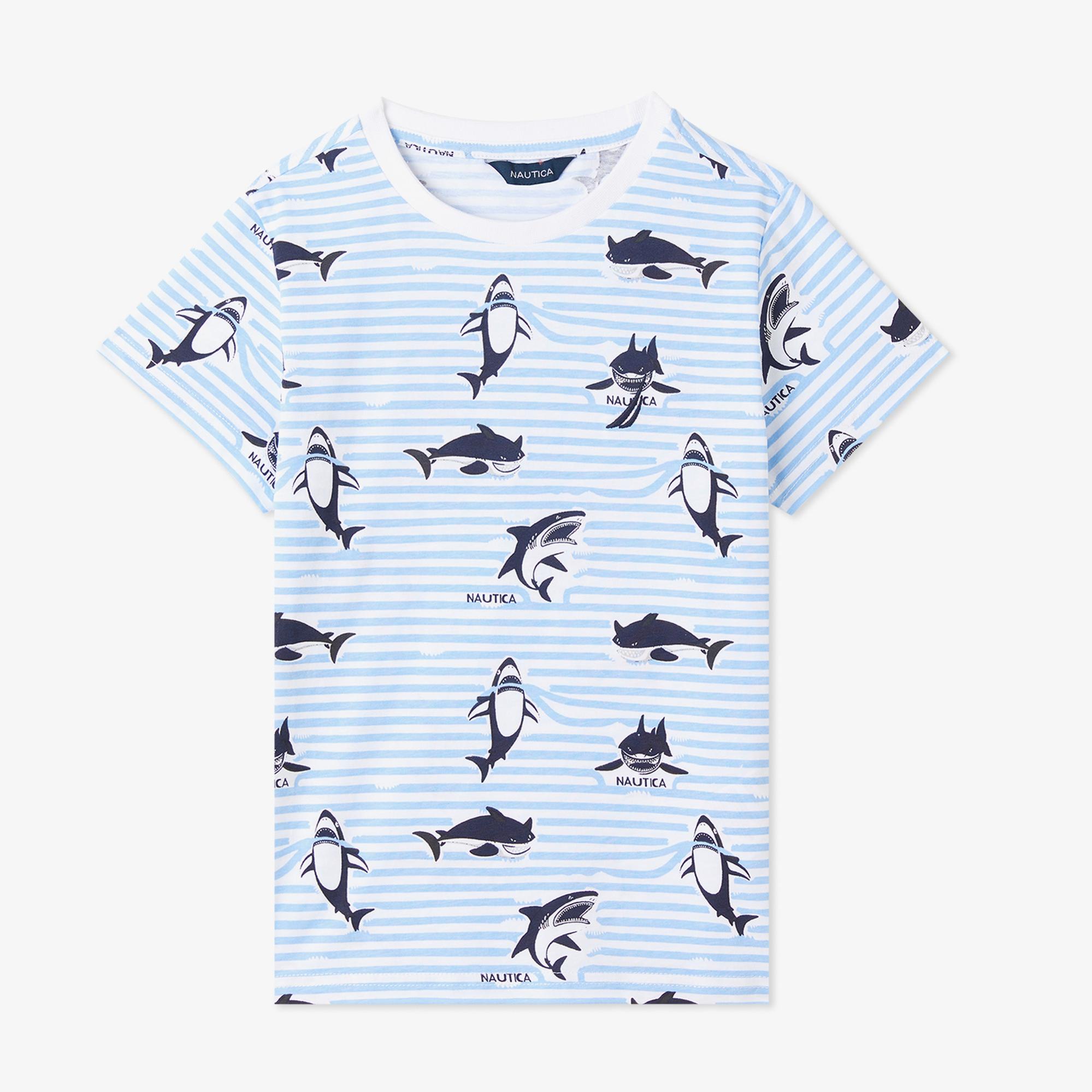 Nautica Erkek Çocuk Mavi Regular Fit Baskılı T-Shirt