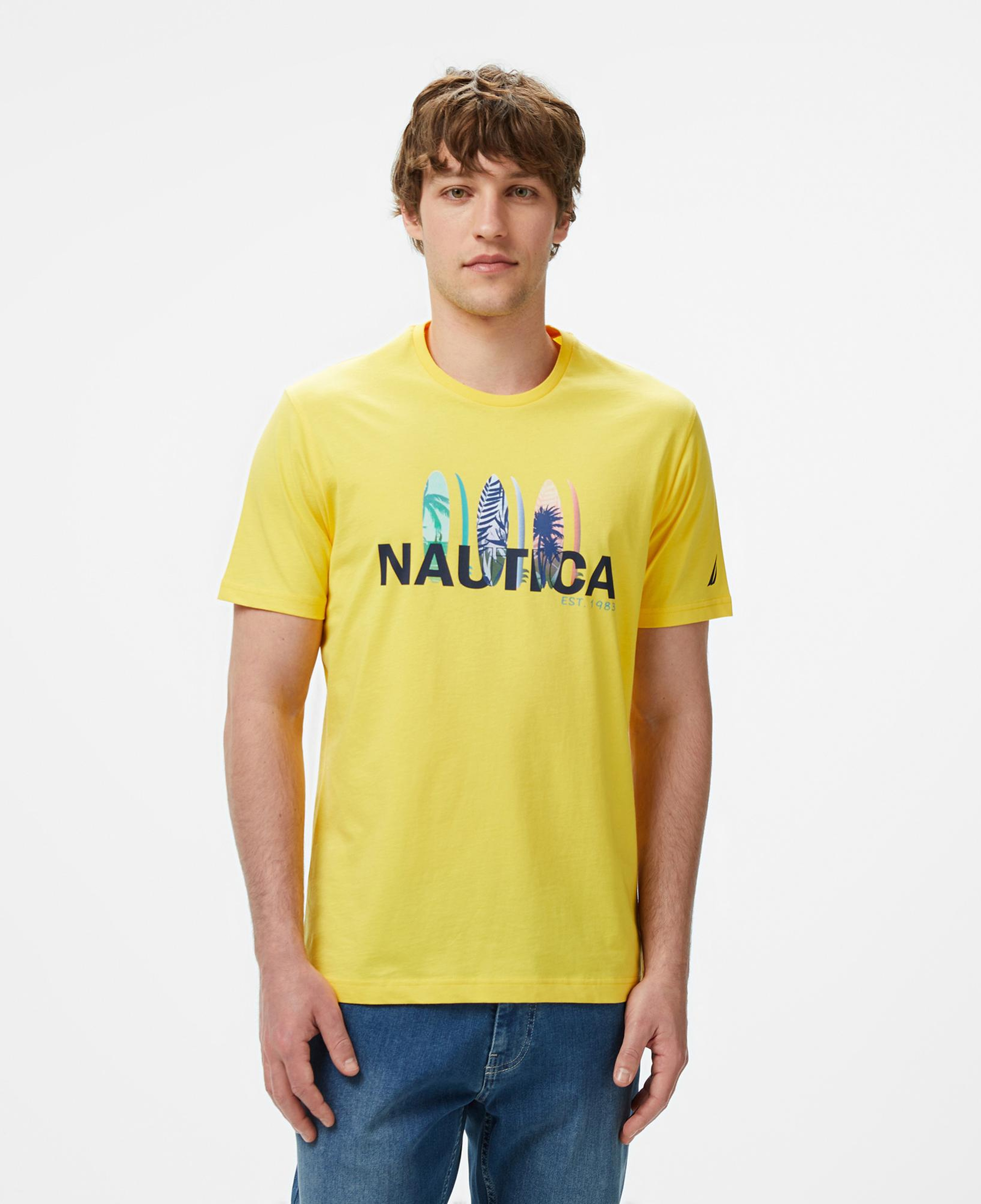 Nautica Erkek Sarı Regular Fit T-Shirt