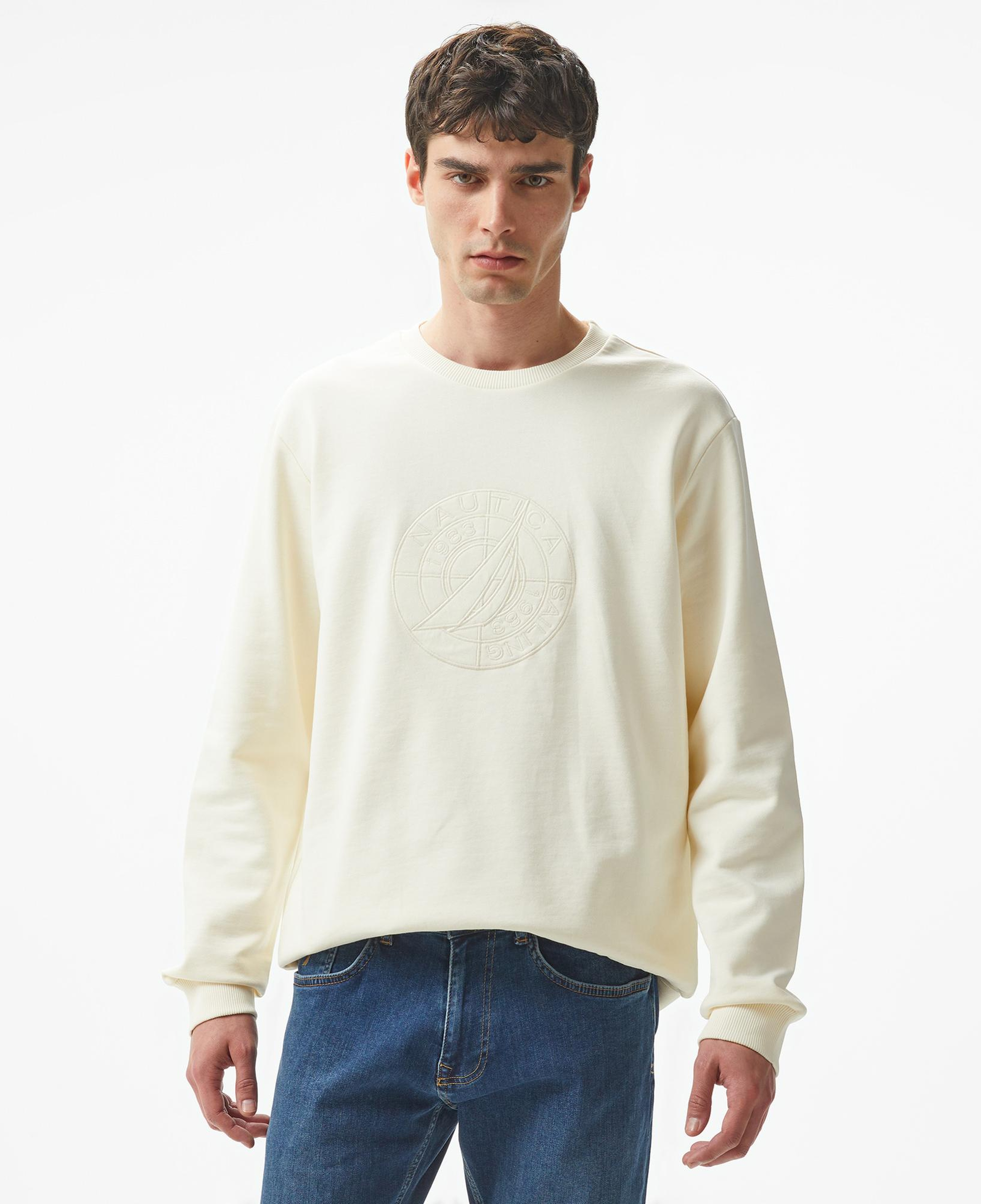 Nautica Erkek Beyaz Regular Fit Sweatshirt