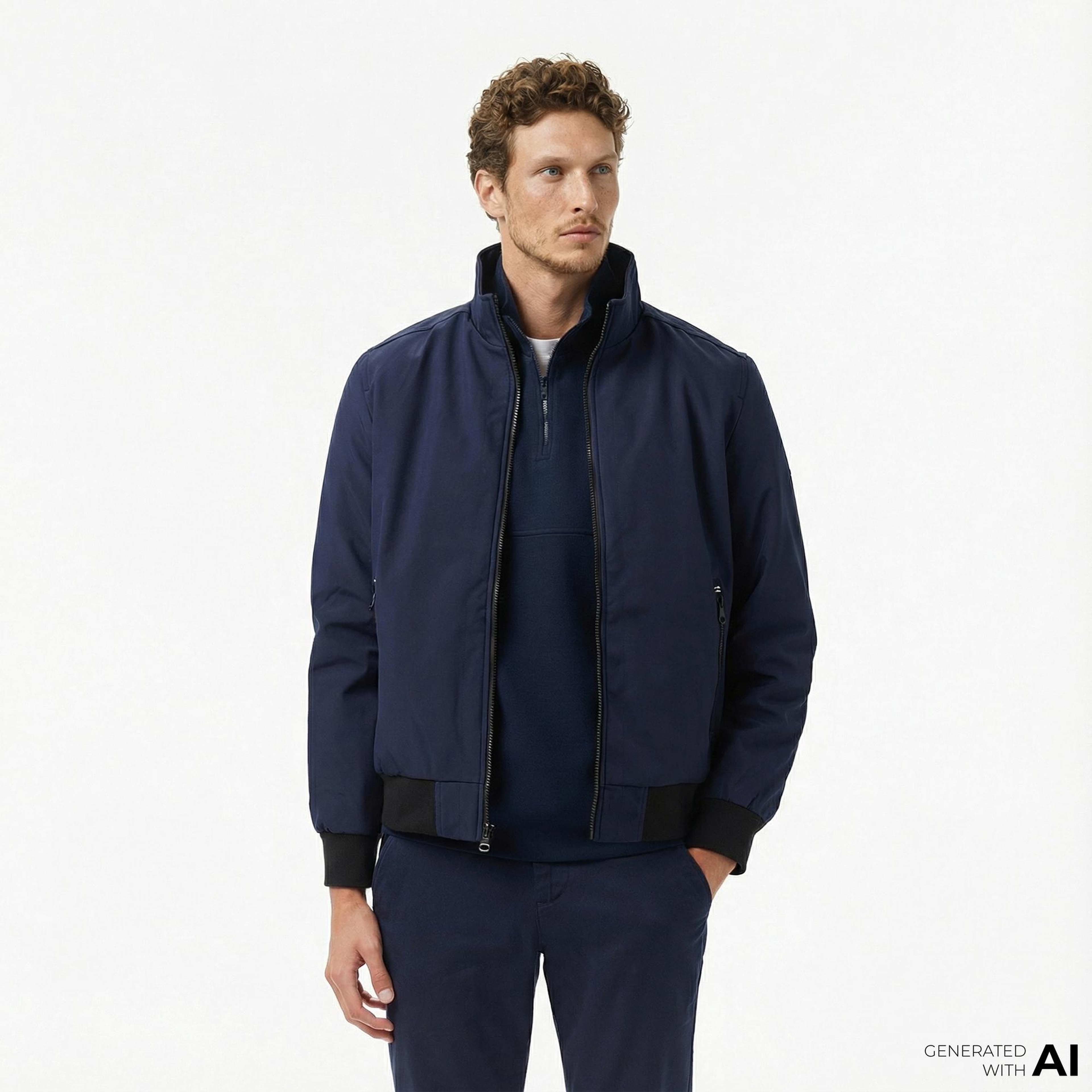 Nautica Erkek Lacivert Regular Fit Mont