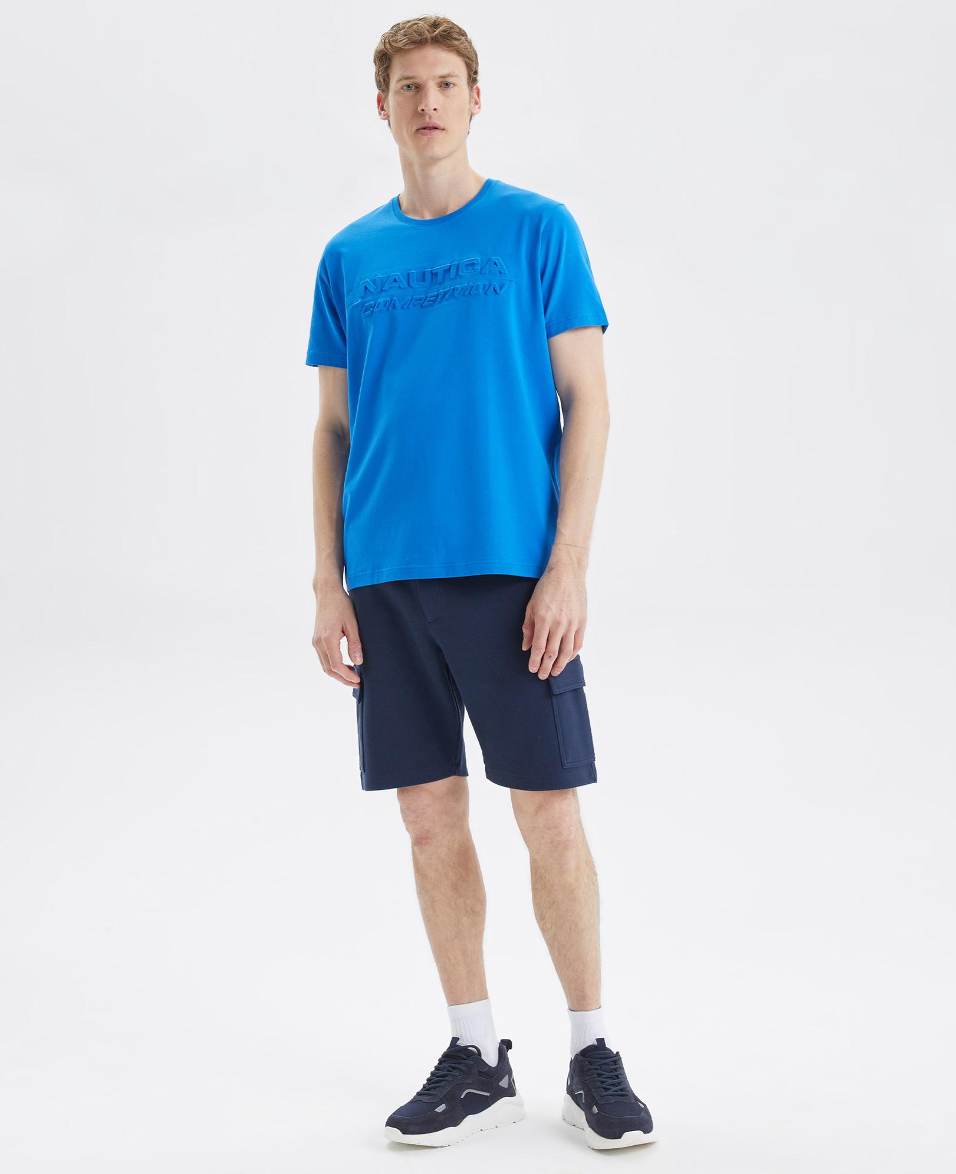 Nautica Erkek Mavi Standart Fit Baskılı T-Shirt