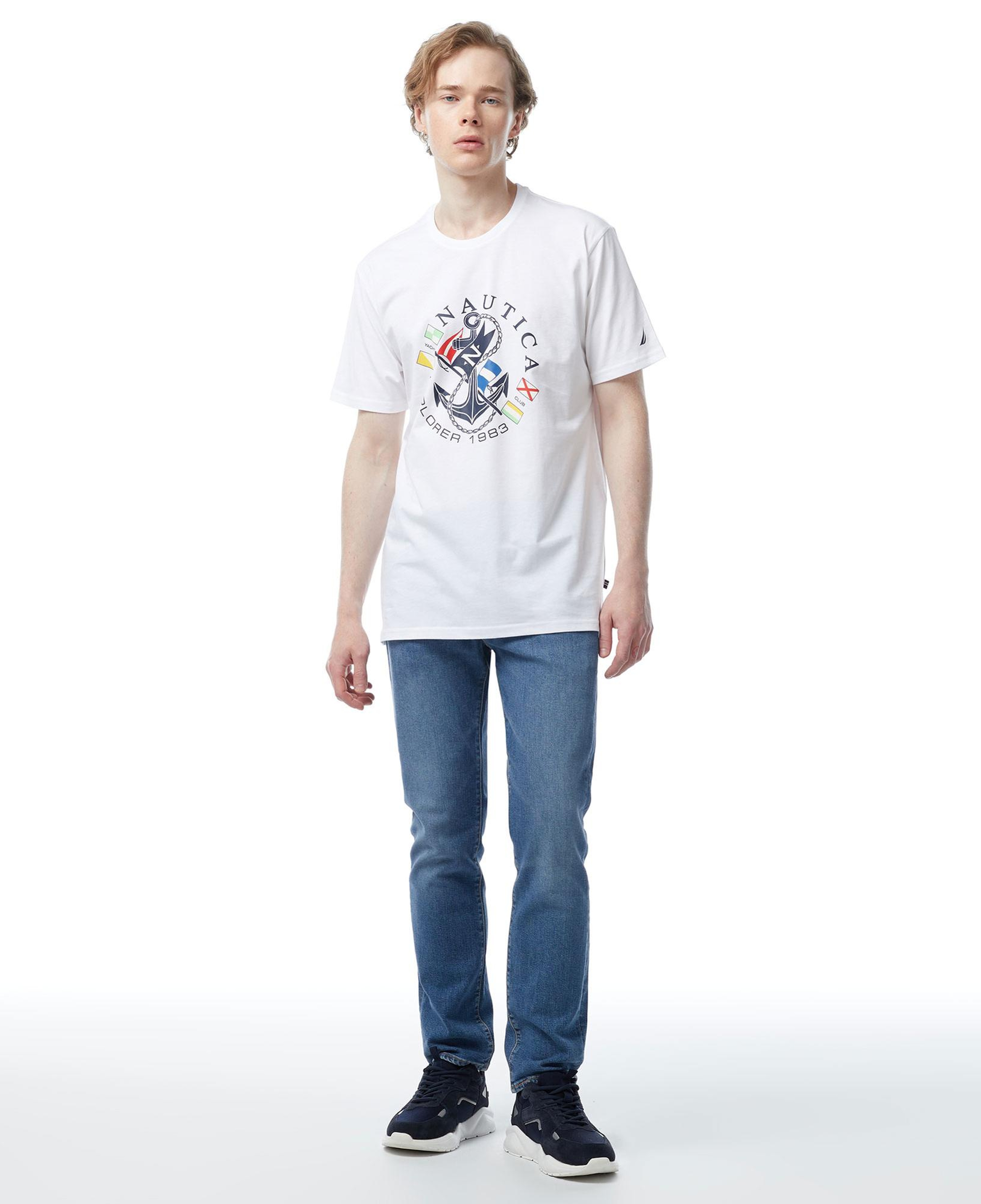 Nautica Erkek Beyaz Standart Fit T-Shirt