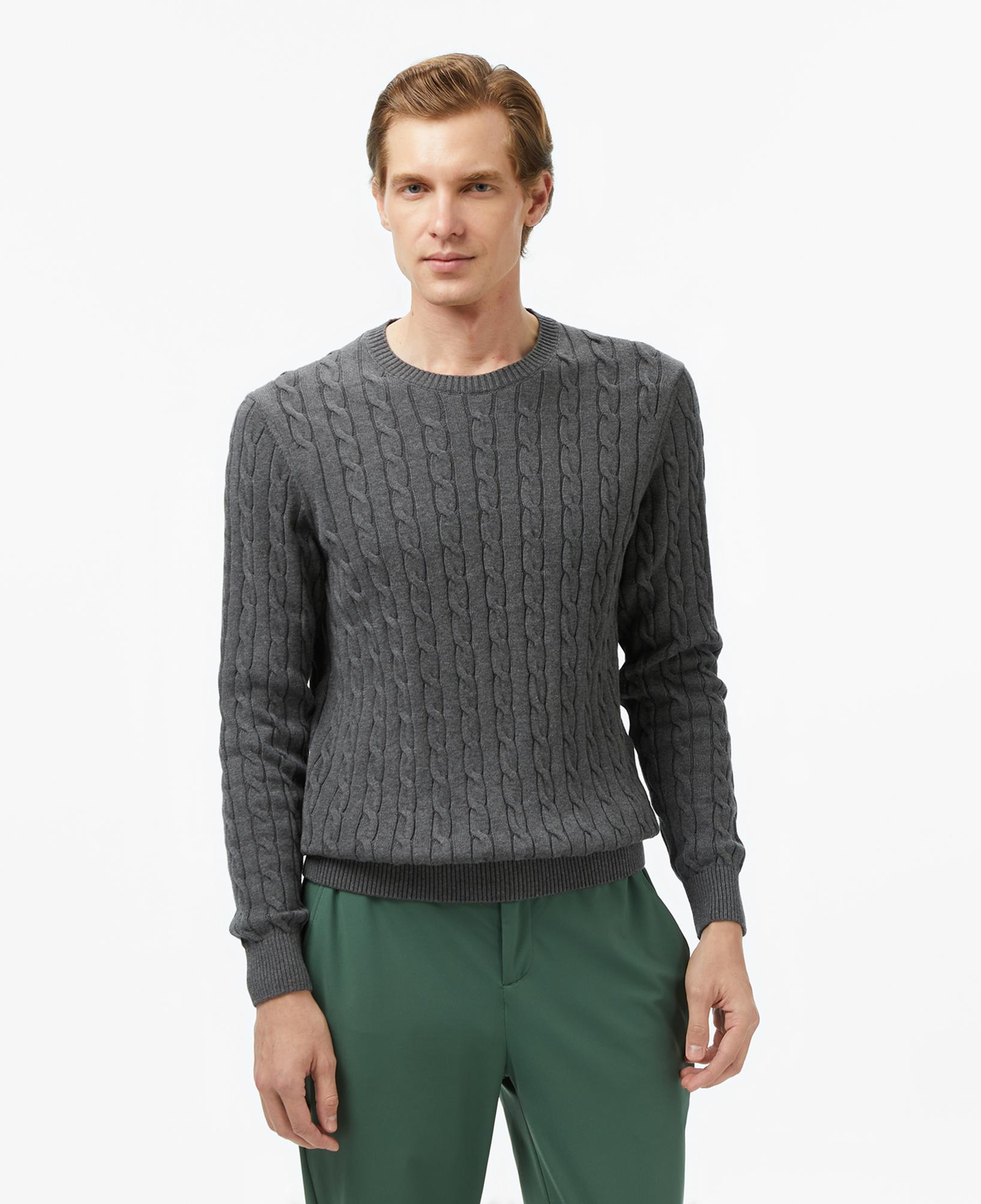 Nautica Erkek Gri Classic Fit Kazak