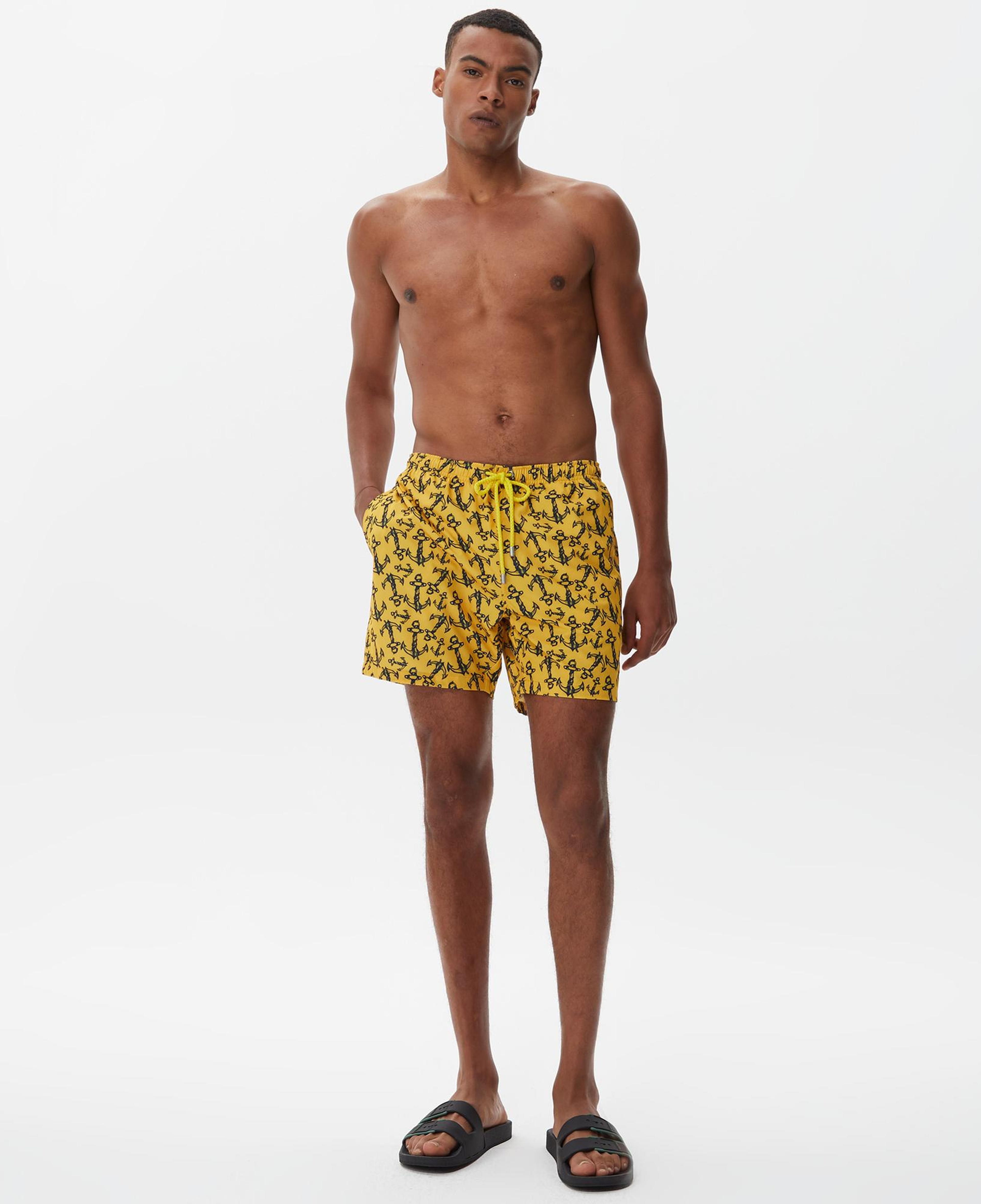 Nautica Erkek Sarı Baskılı Deniz Şortu