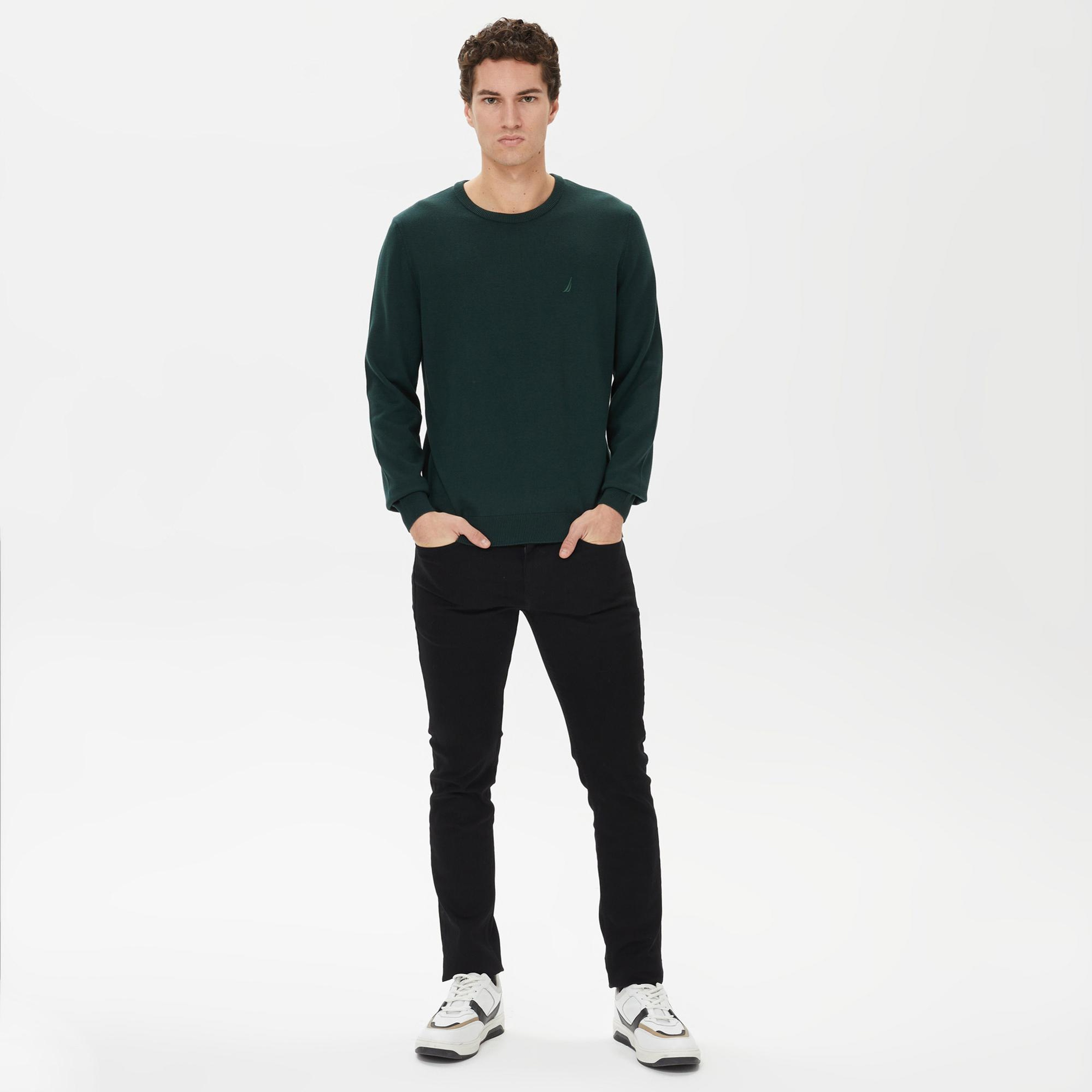 Nautica Erkek Yeşil Standart Fit Kazak