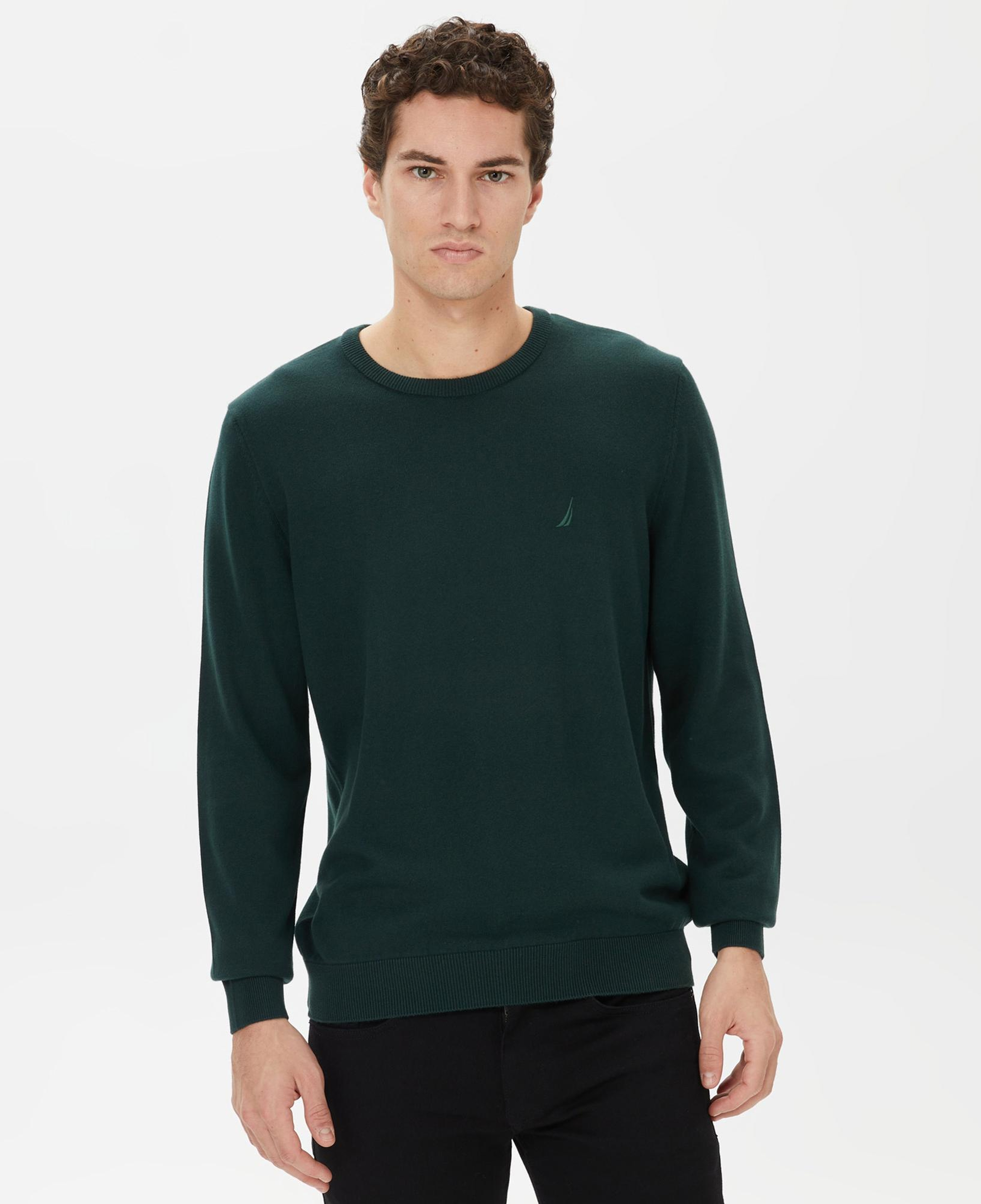 Nautica Erkek Yeşil Standart Fit Kazak