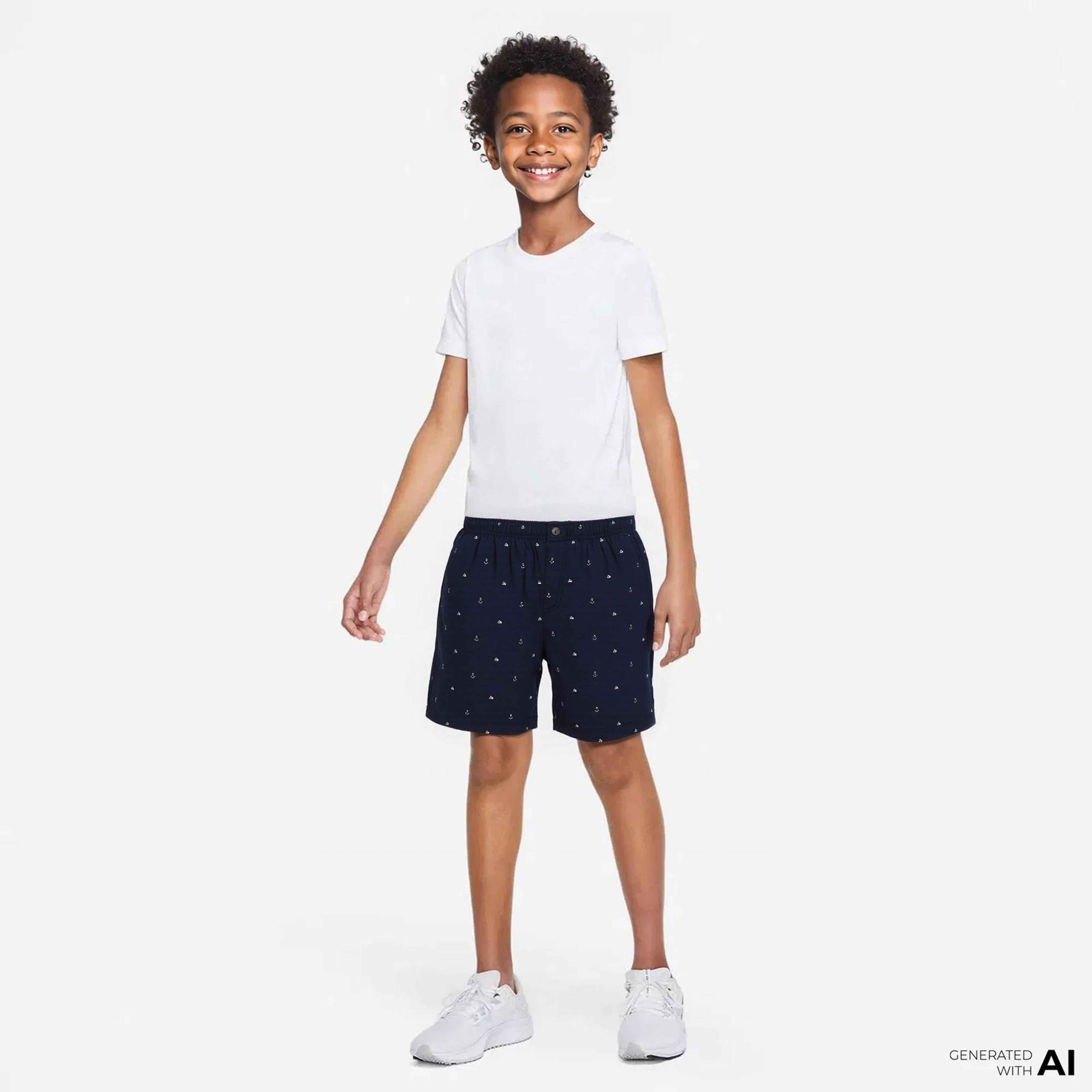 Nautica Erkek Çocuk Lacivert Standart Fit Desenli Şort