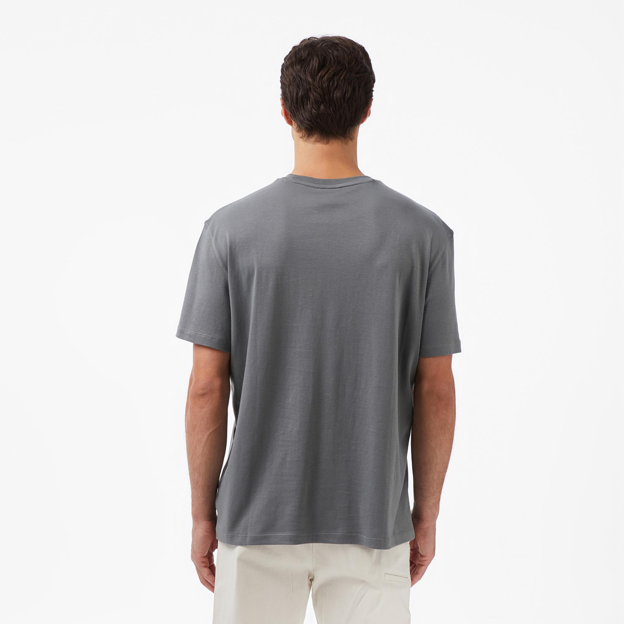 Calvin Klein Supima Chest Crew Erkek Gri T-Shirt