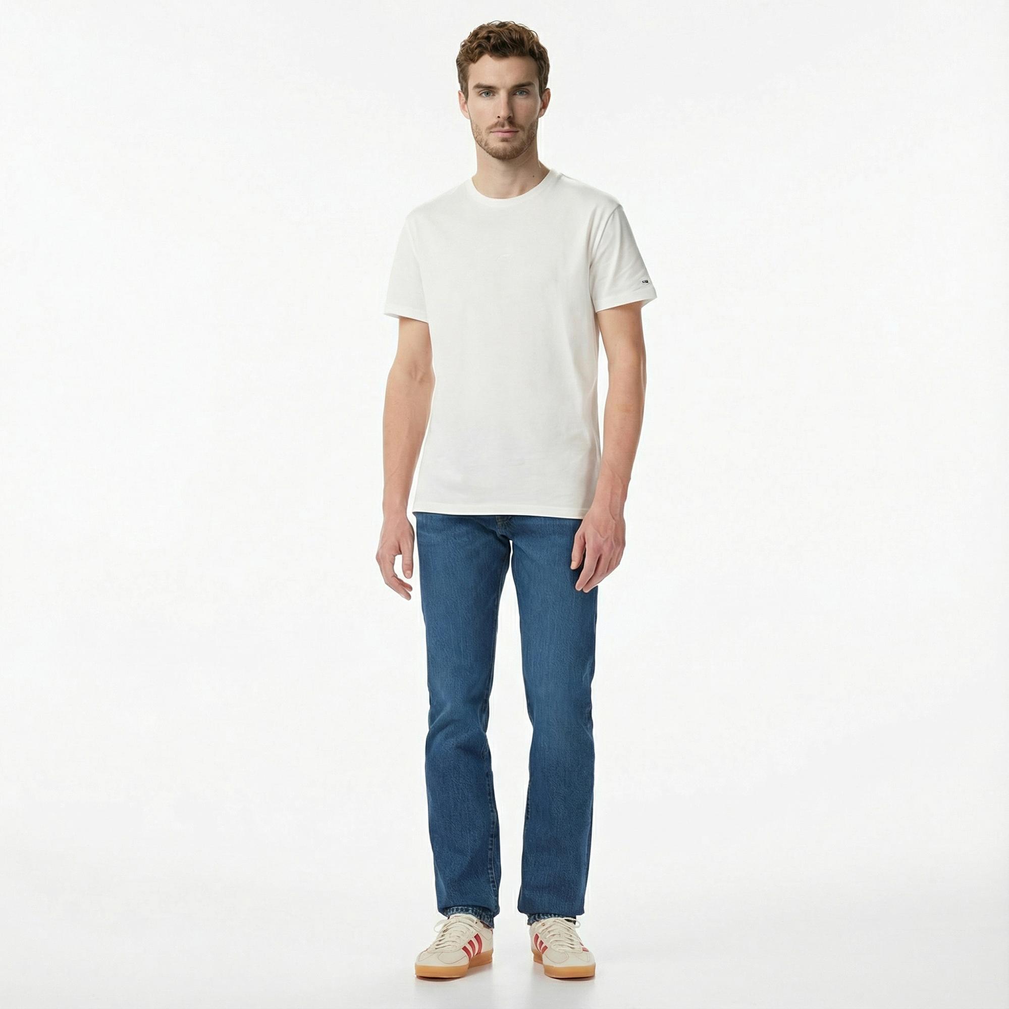 Tommy Jeans Regular Tonal Signature Erkek Beyaz T-Shirt