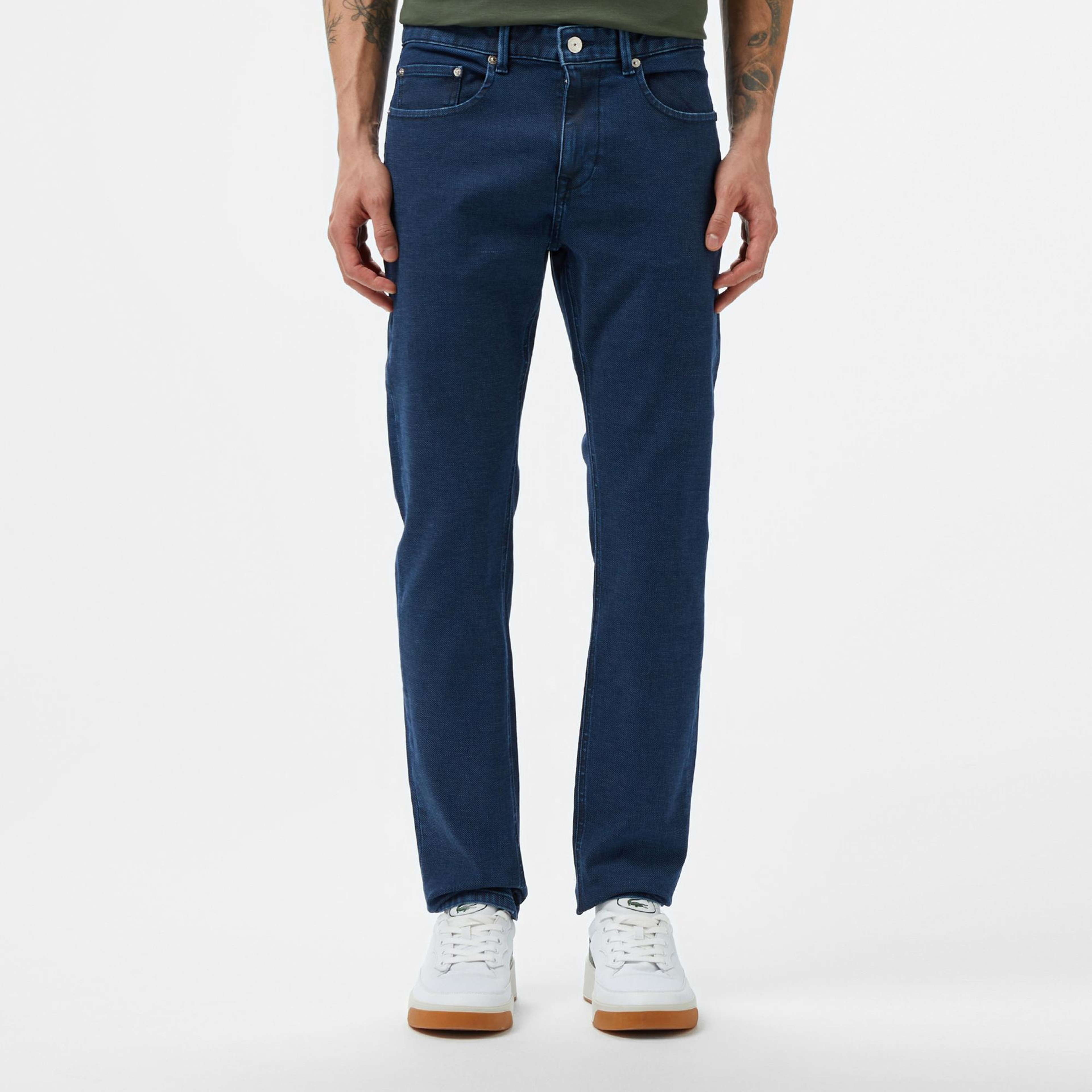 Lacoste Erkek Slim Fit Mavi Jean Pantolon