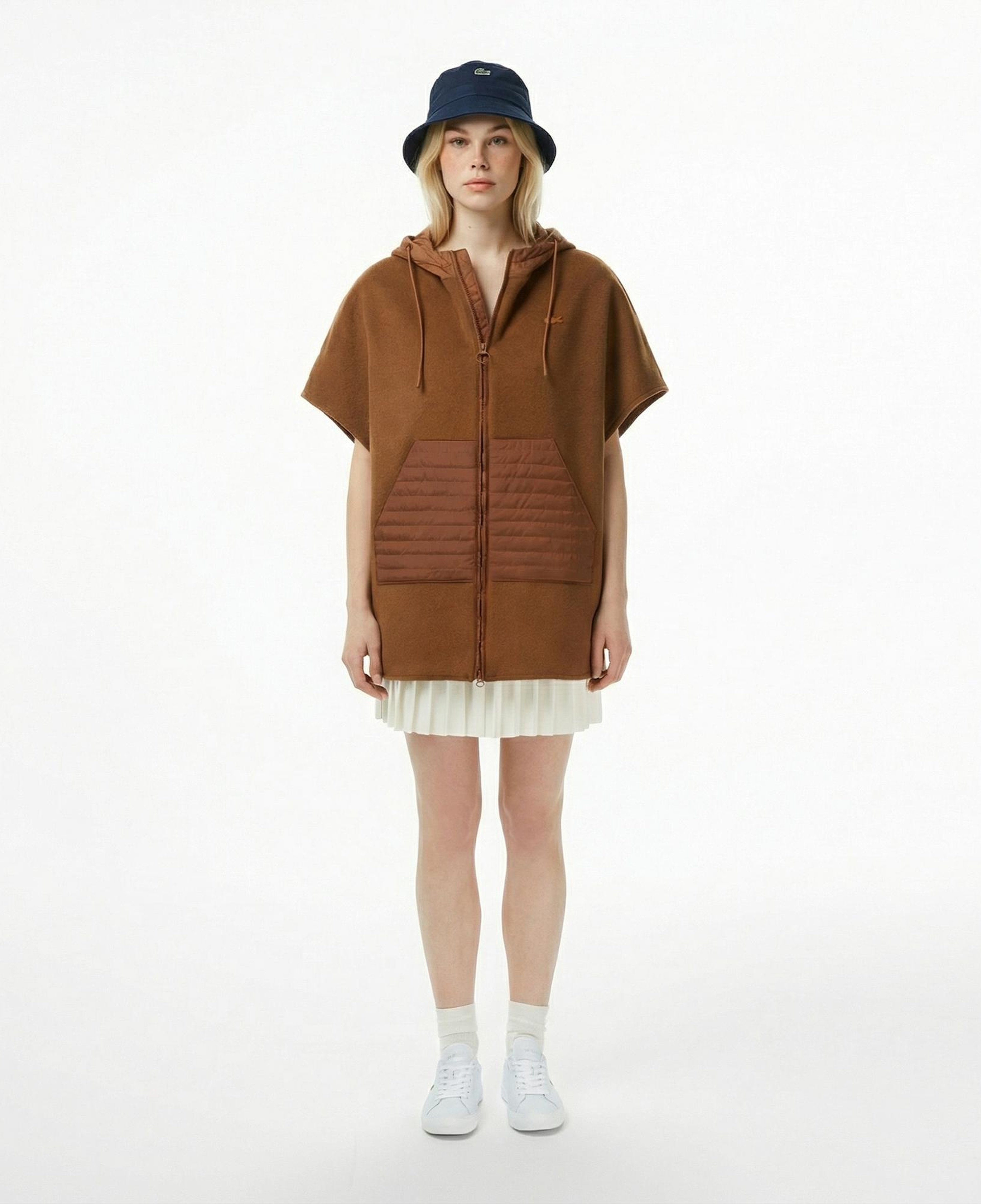 Lacoste Kadın Kapüşonlu Açık Kahverengi Mont