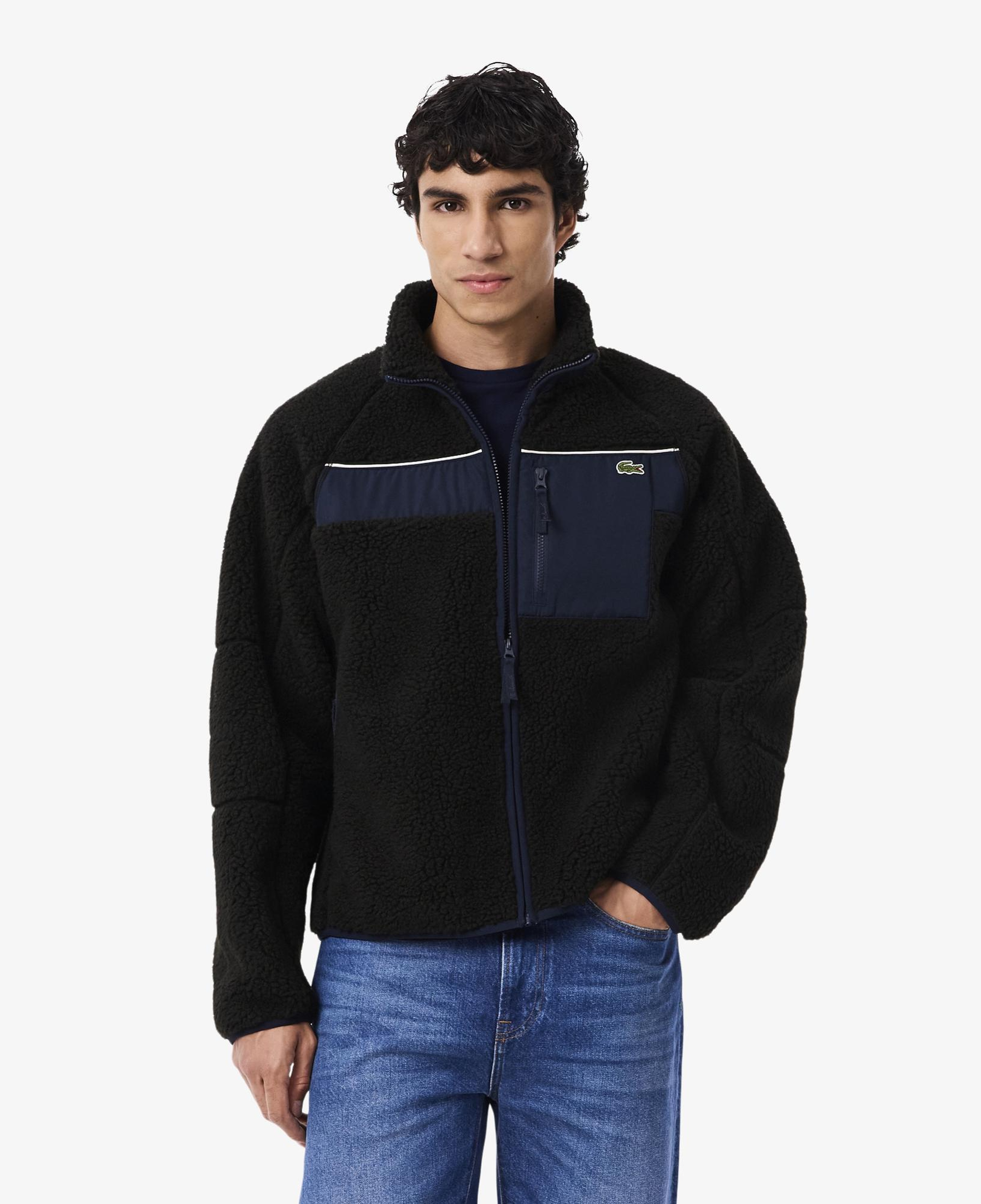 Lacoste Erkek Regular Fit Fermuarlı Renk Bloklu Siyah Mont