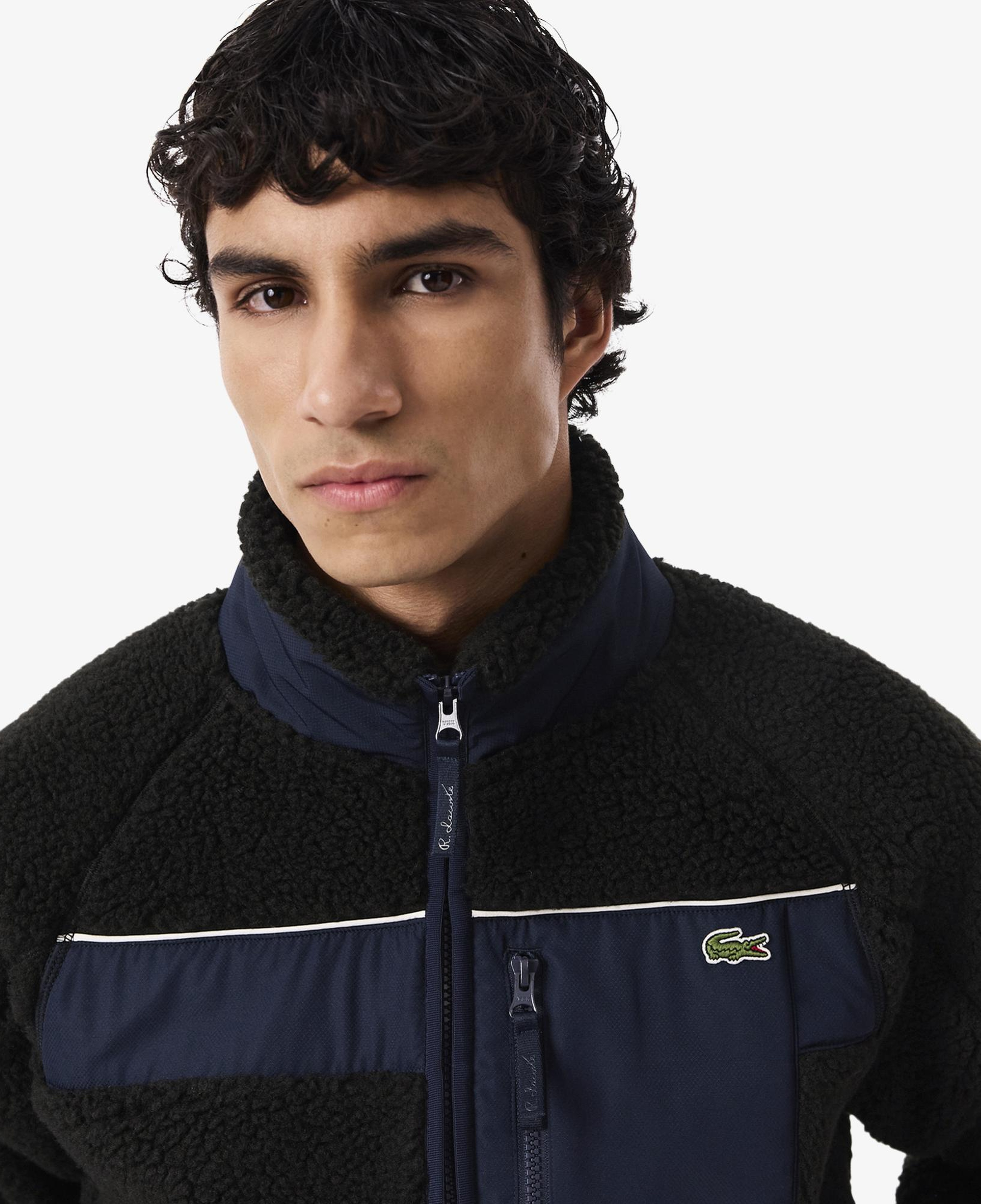 Lacoste Erkek Regular Fit Fermuarlı Renk Bloklu Siyah Mont