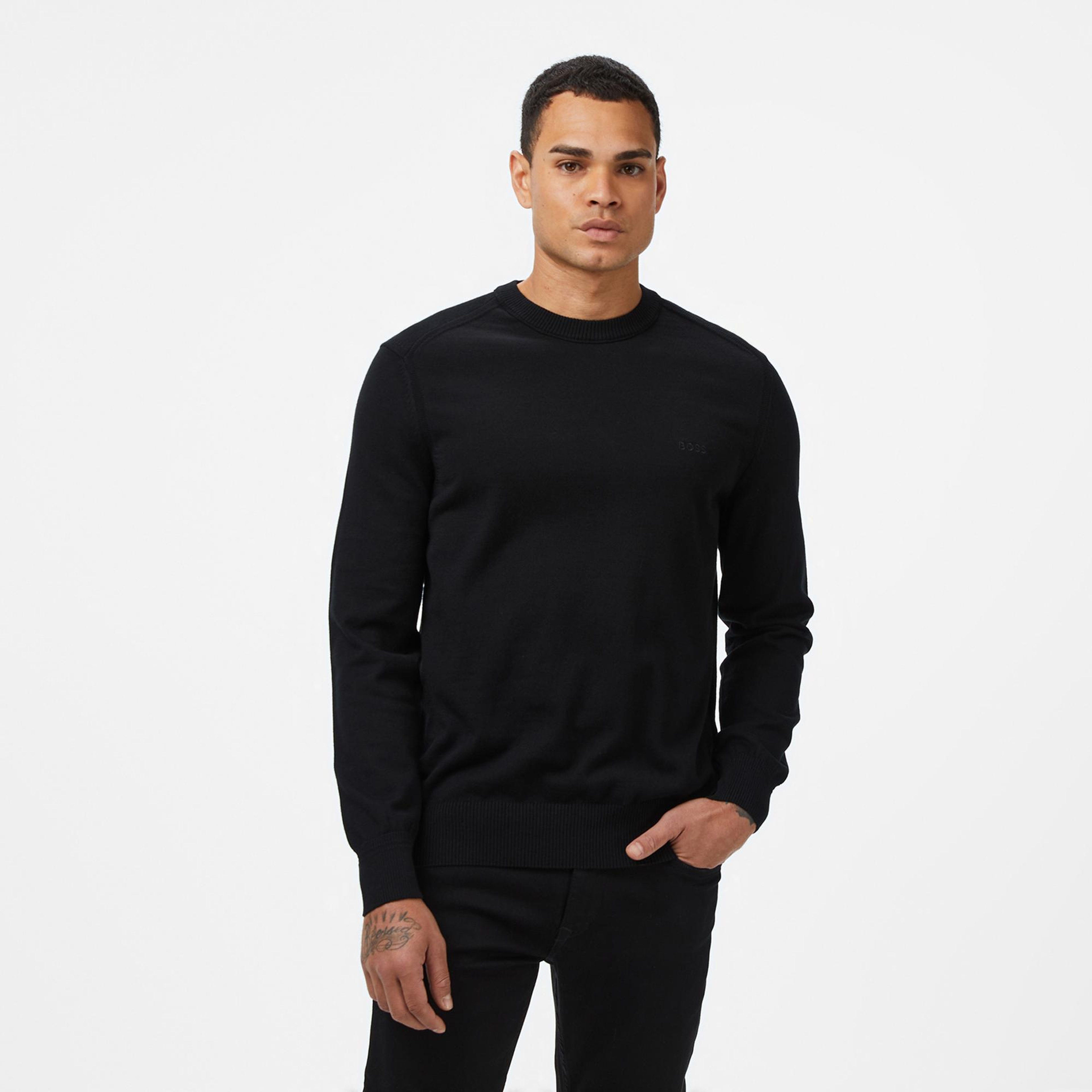 Boss Asac Erkek Siyah Triko