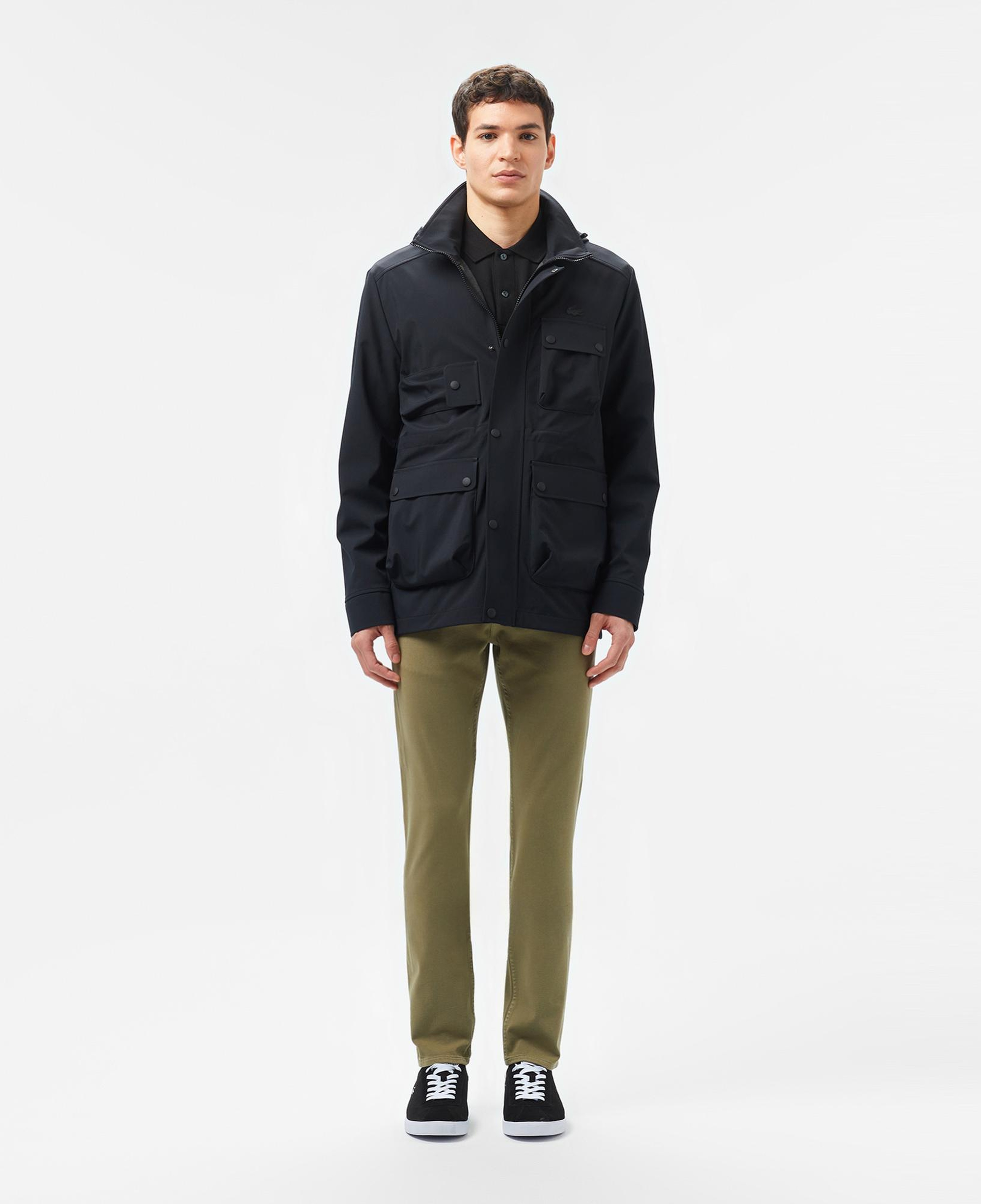 Lacoste Erkek Kapüşonlu Siyah Mont