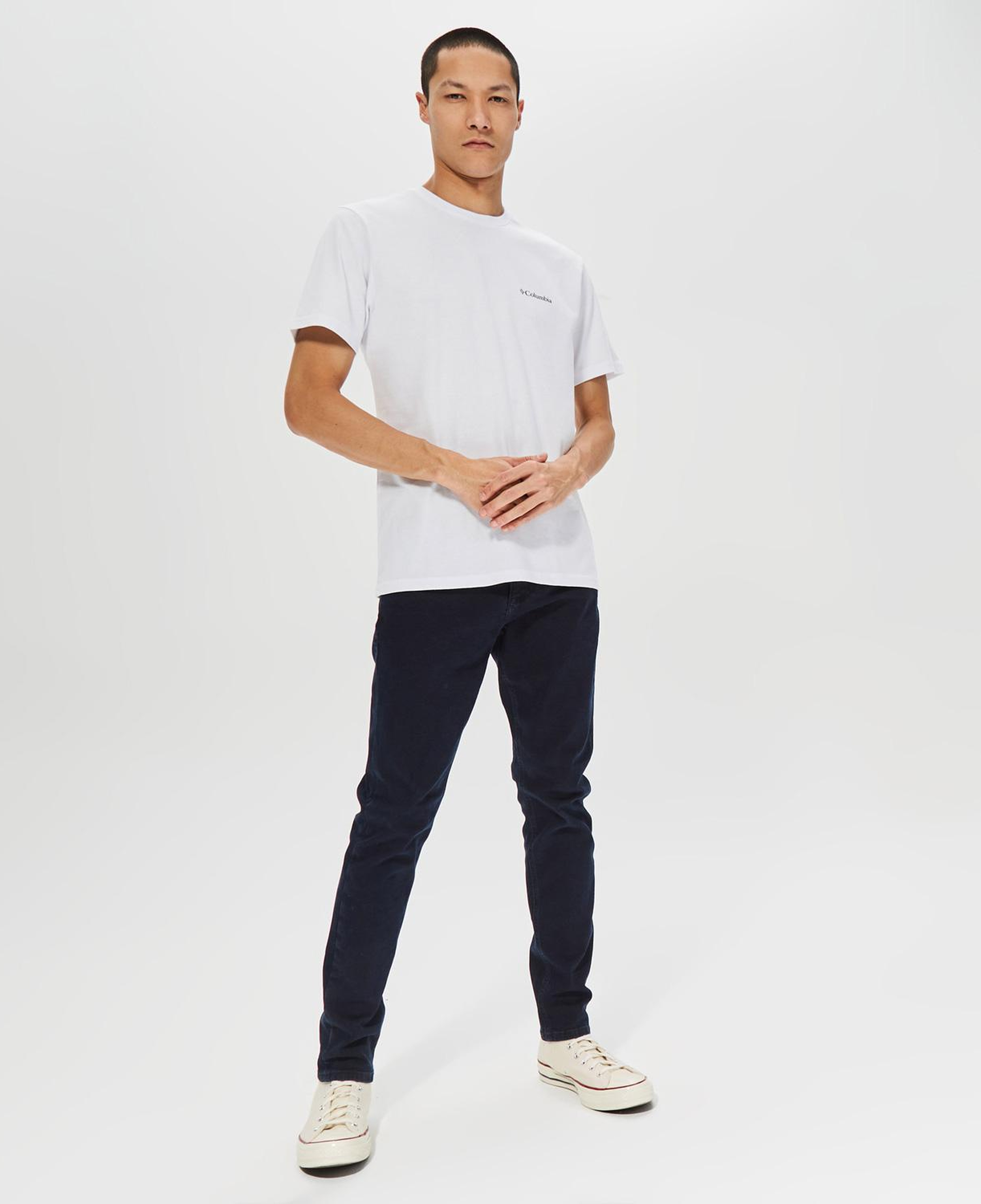 Columbia Basic Sm Logo Brushed Erkek Beyaz T-Shirt