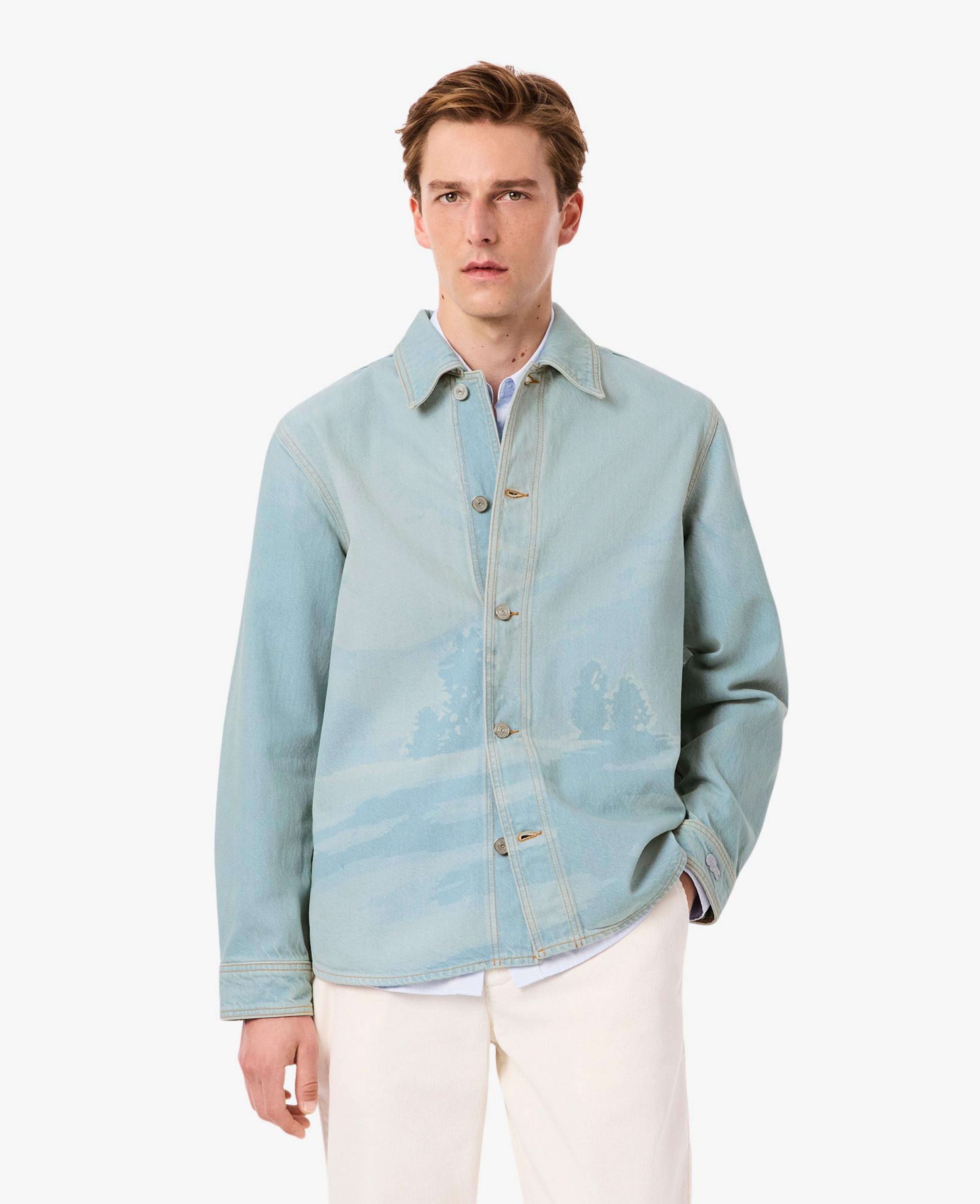 Lacoste Erkek Regular Fit Baskılı Mavi Gömlek