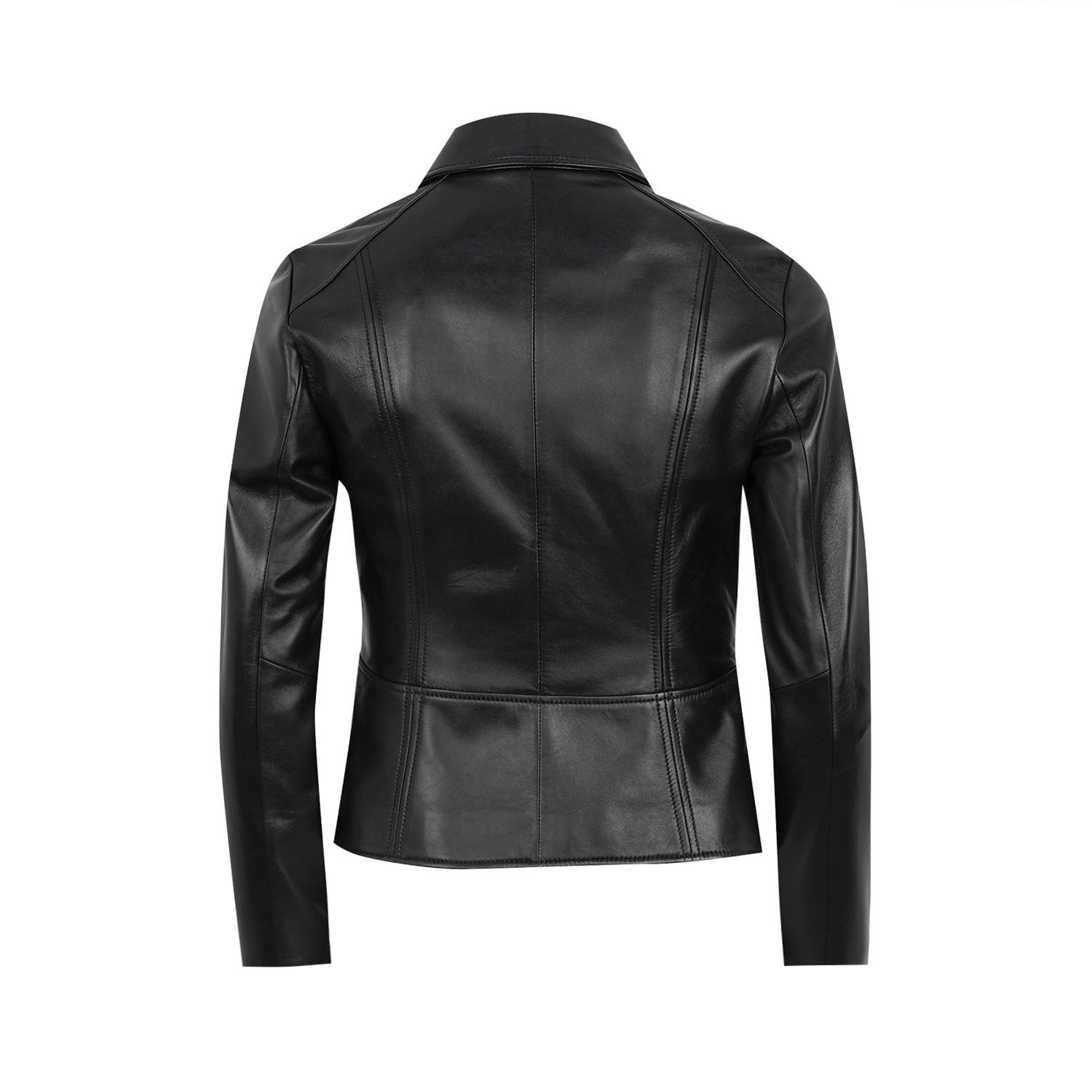 Kadın Siyah Fit Deri Ceket