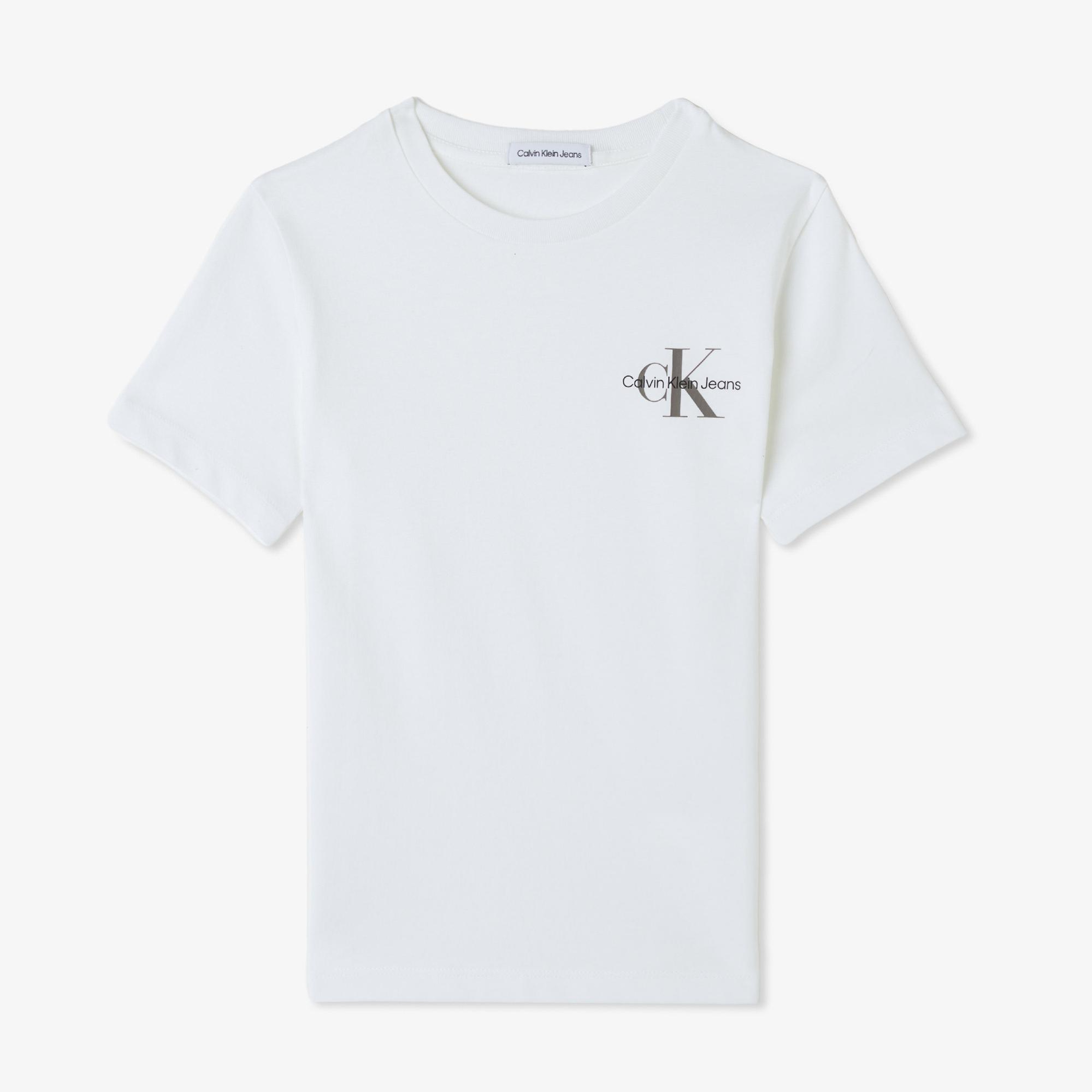 Calvin Klein Jeans Chest Monogram Çocuk Beyaz T-Shirt