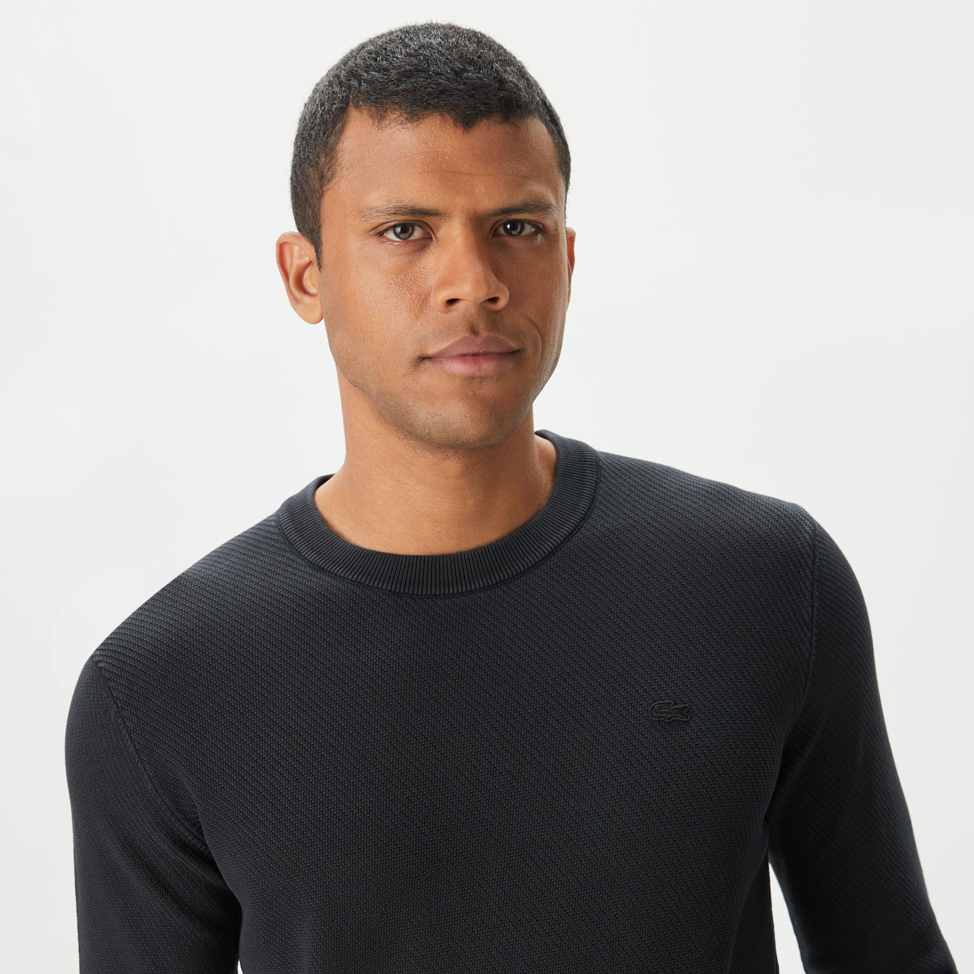 Lacoste Erkek Regular Fit Bisiklet Yaka Siyah Kazak