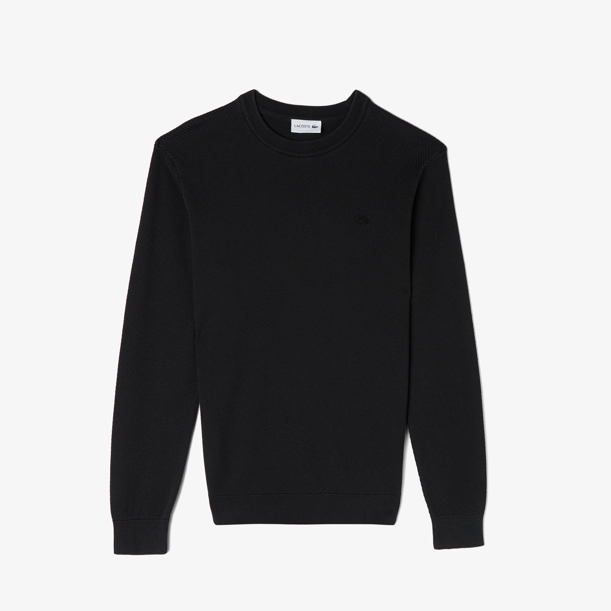 Lacoste Erkek Regular Fit Bisiklet Yaka Siyah Kazak