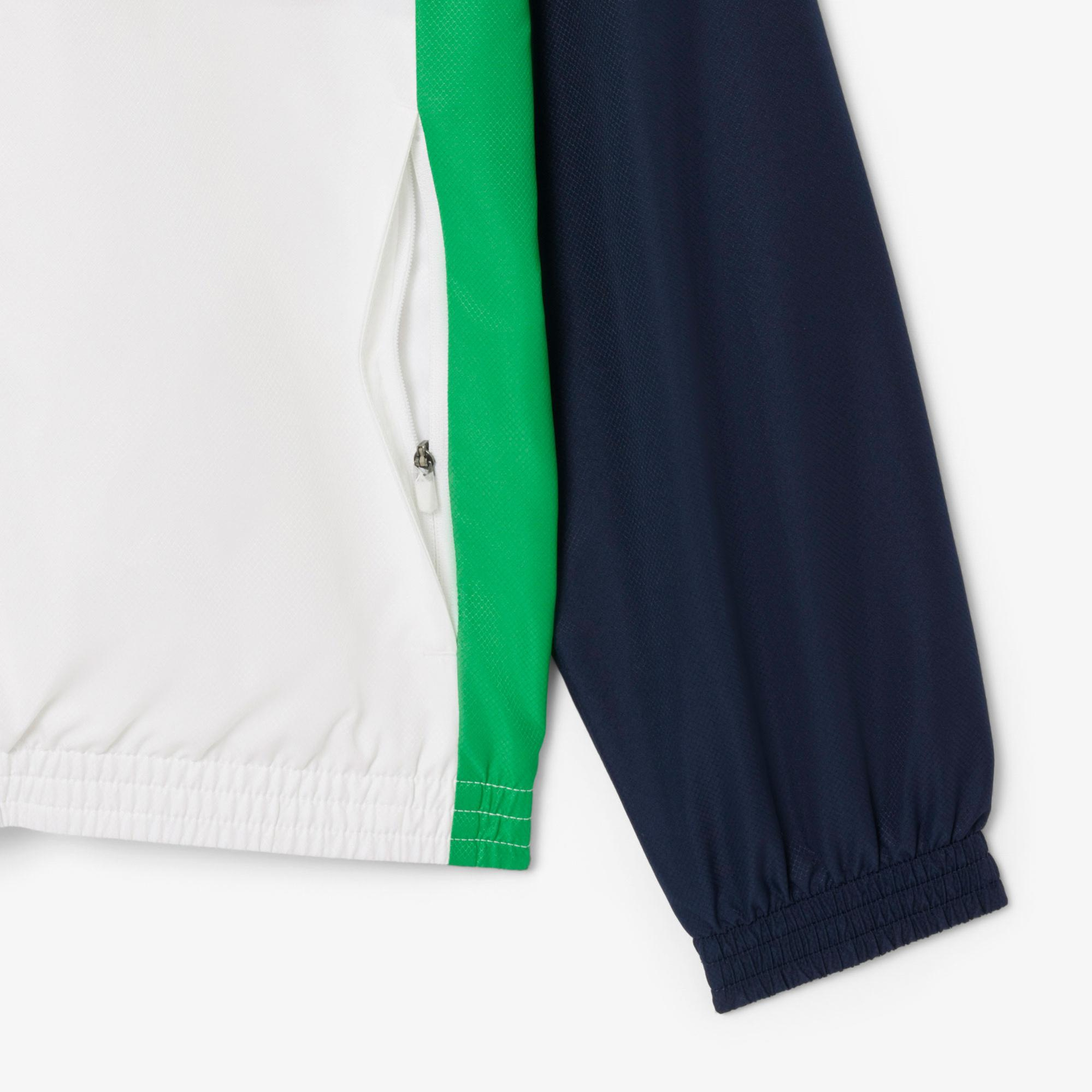 Lacoste Erkek Regular Fit Kapüşonlu Renk Bloklu Beyaz Eşofman Takımı