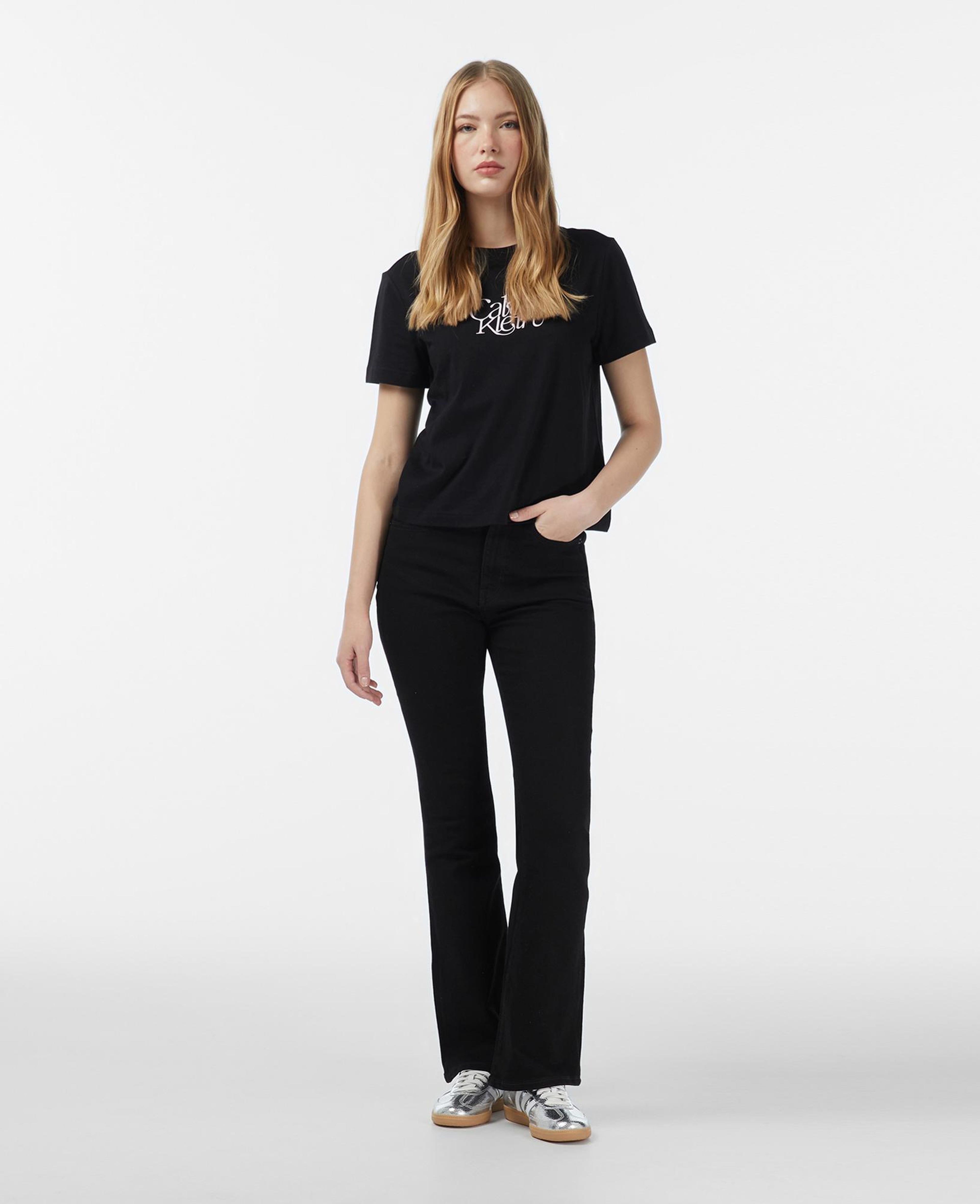 Calvin Klein Fitted Script Kadın Siyah T-Shirt