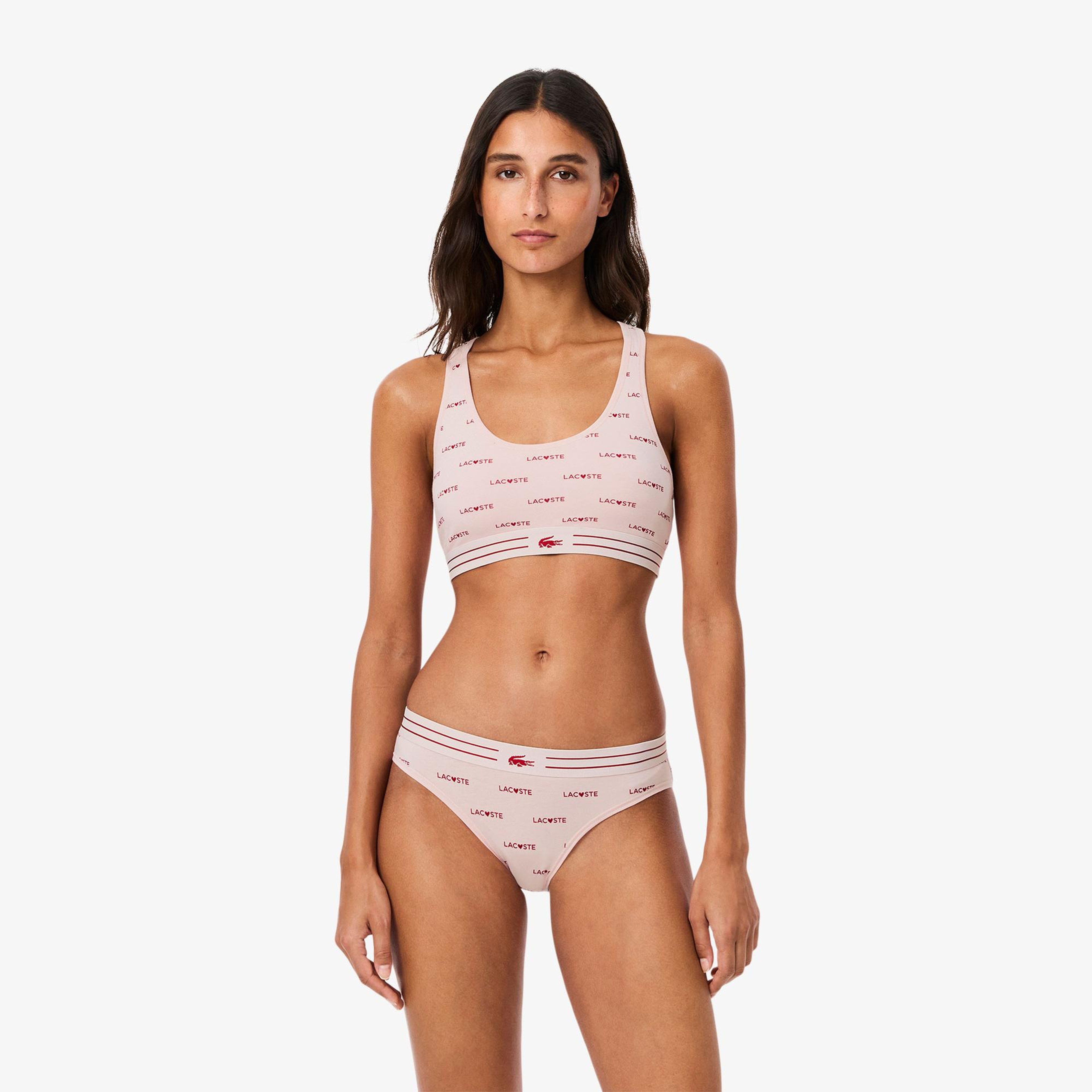 Lacoste Kadın Baskılı Pembe Bra