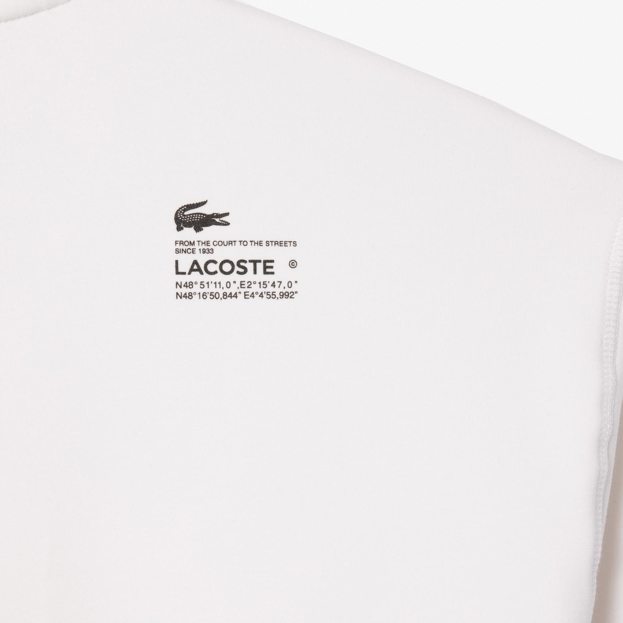 Lacoste Relaxed Fit Kadın Kapüşonlu Beyaz Sweatshirt