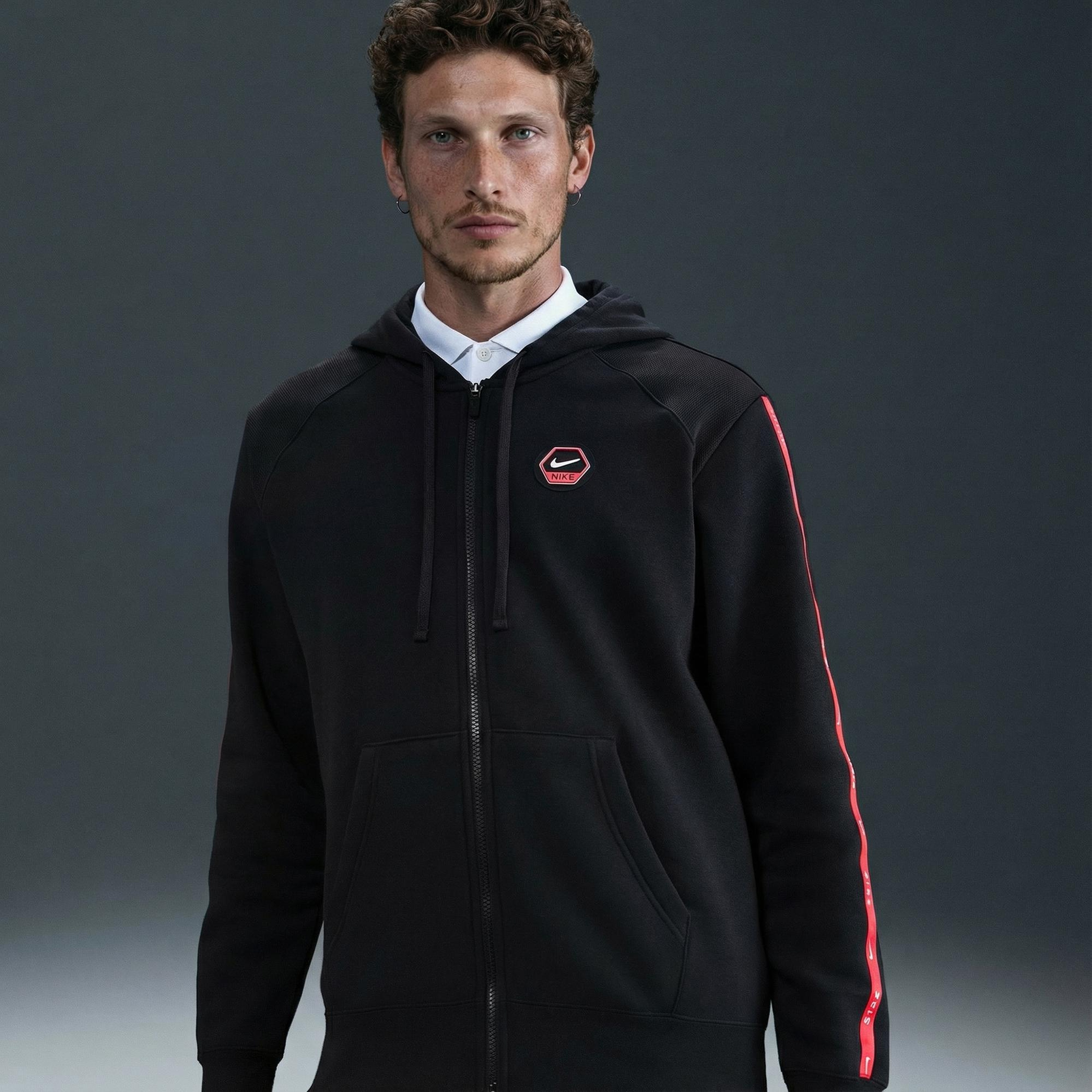 Nike Sportswear City Side Fleece Erkek Siyah Kapüşonlu Hoodie