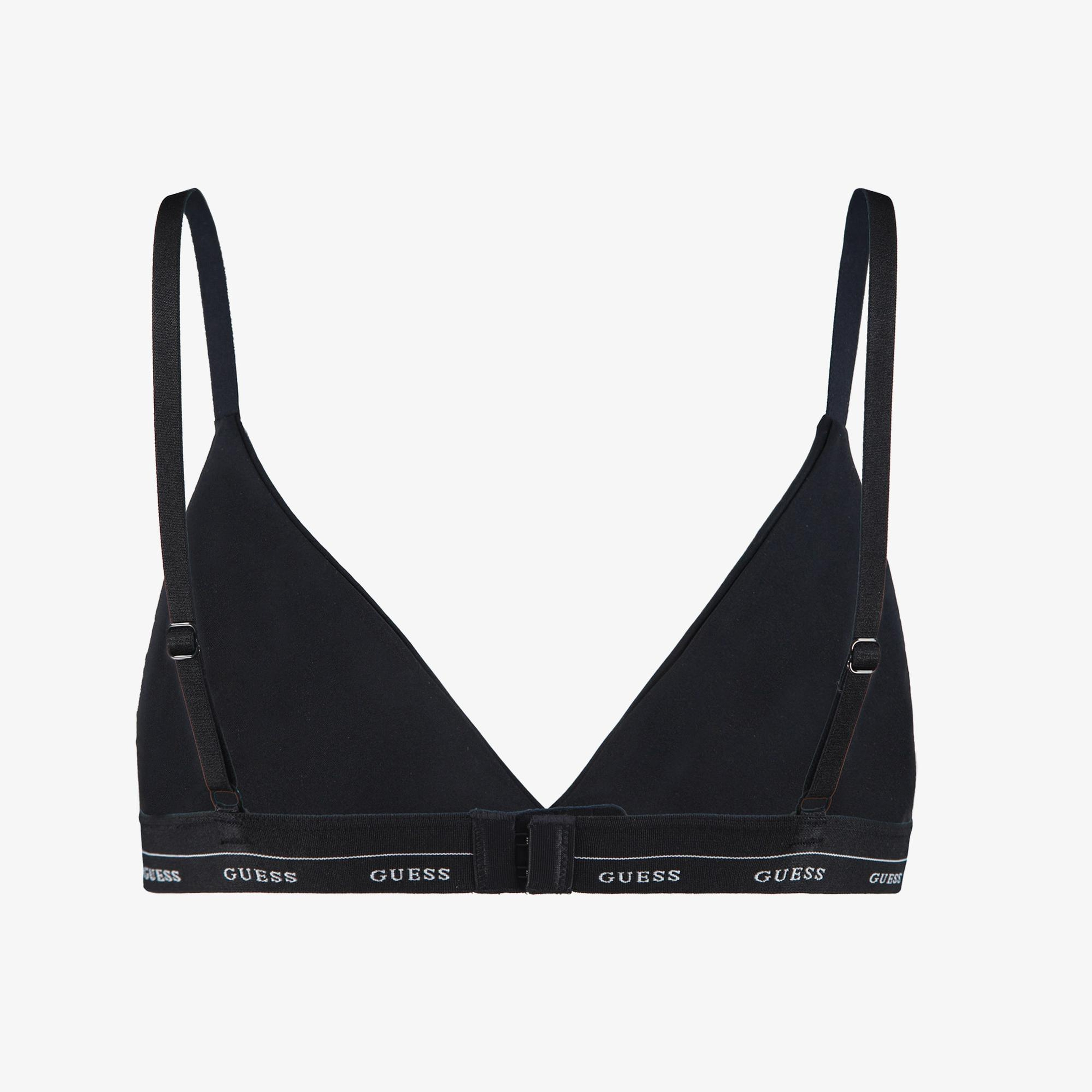 Guess Jane Soft Triangle Shiny Microfiber Kadın Siyah Sütyen