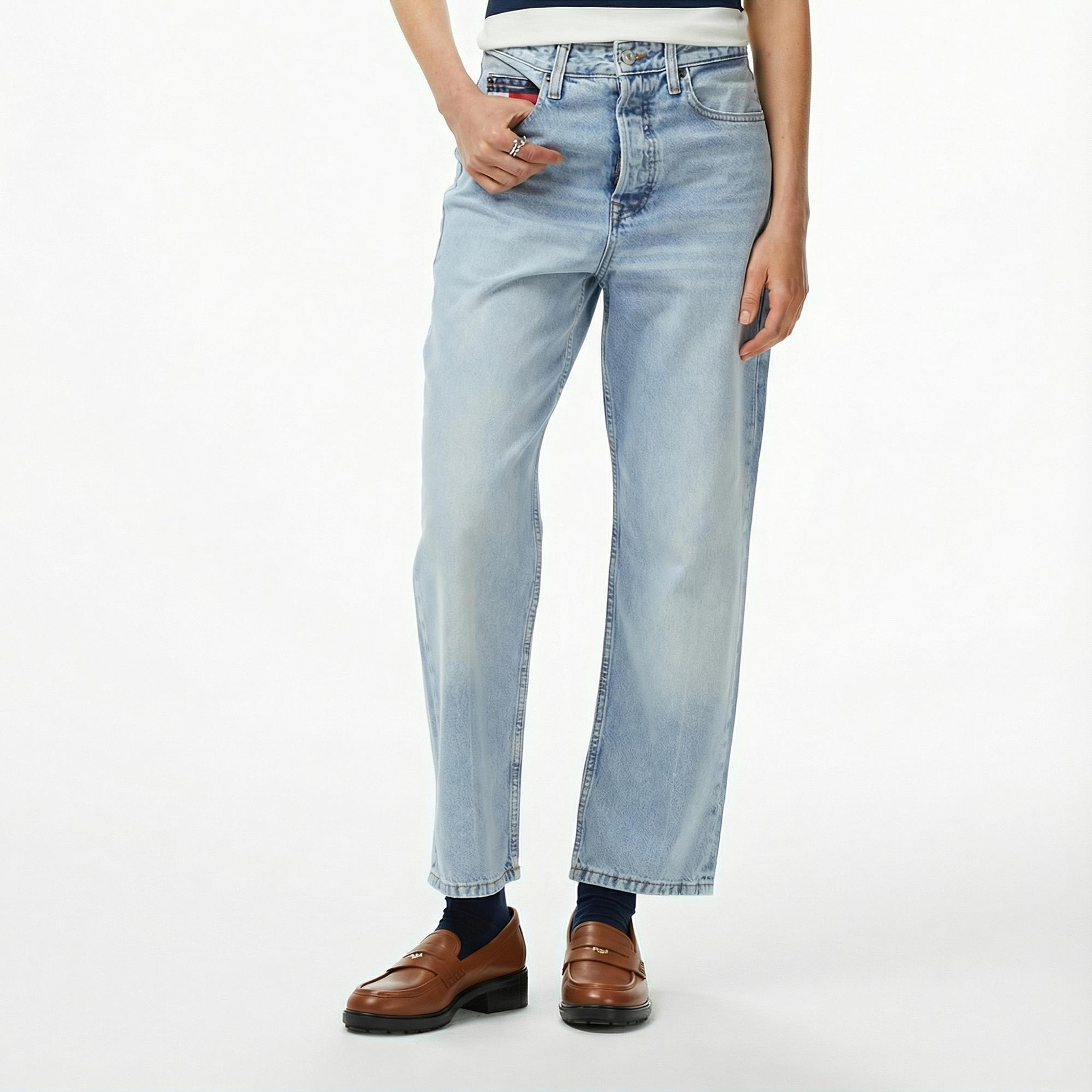 Tommy Hilfiger Layla High Rise Slim Kadın Straight Mavi Jean Pantolon