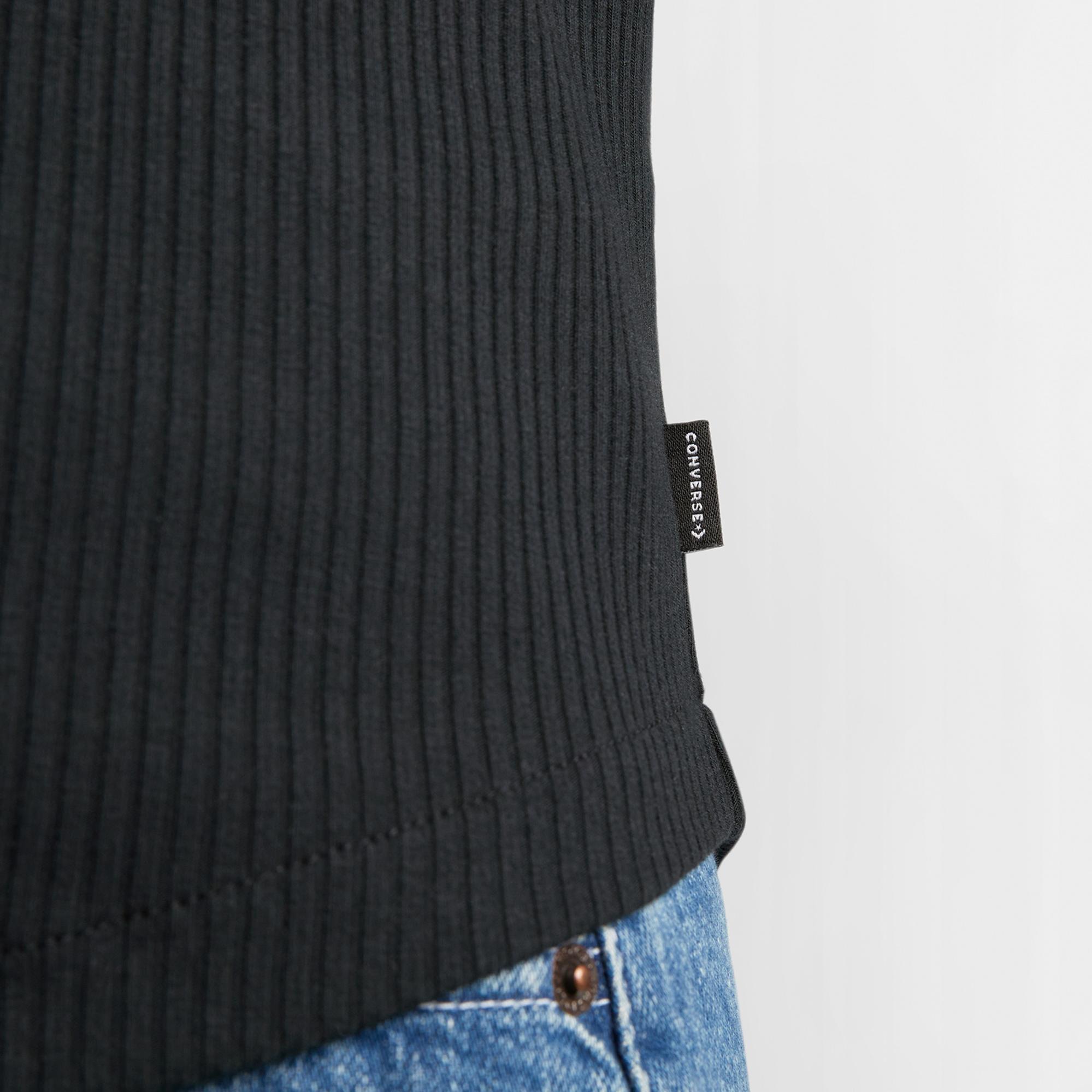 Converse Slim Fit Kadın Siyah Polo