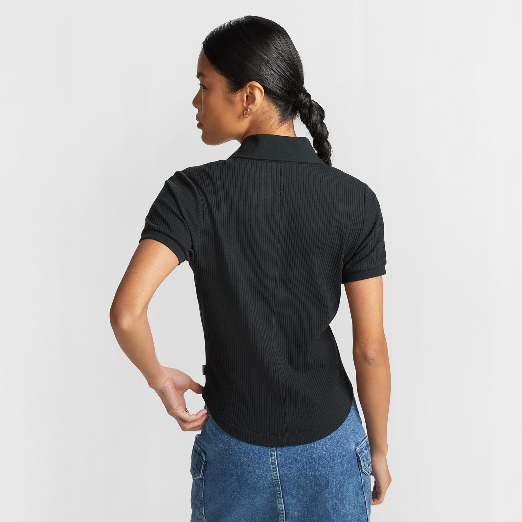 Converse Slim Fit Kadın Siyah Polo