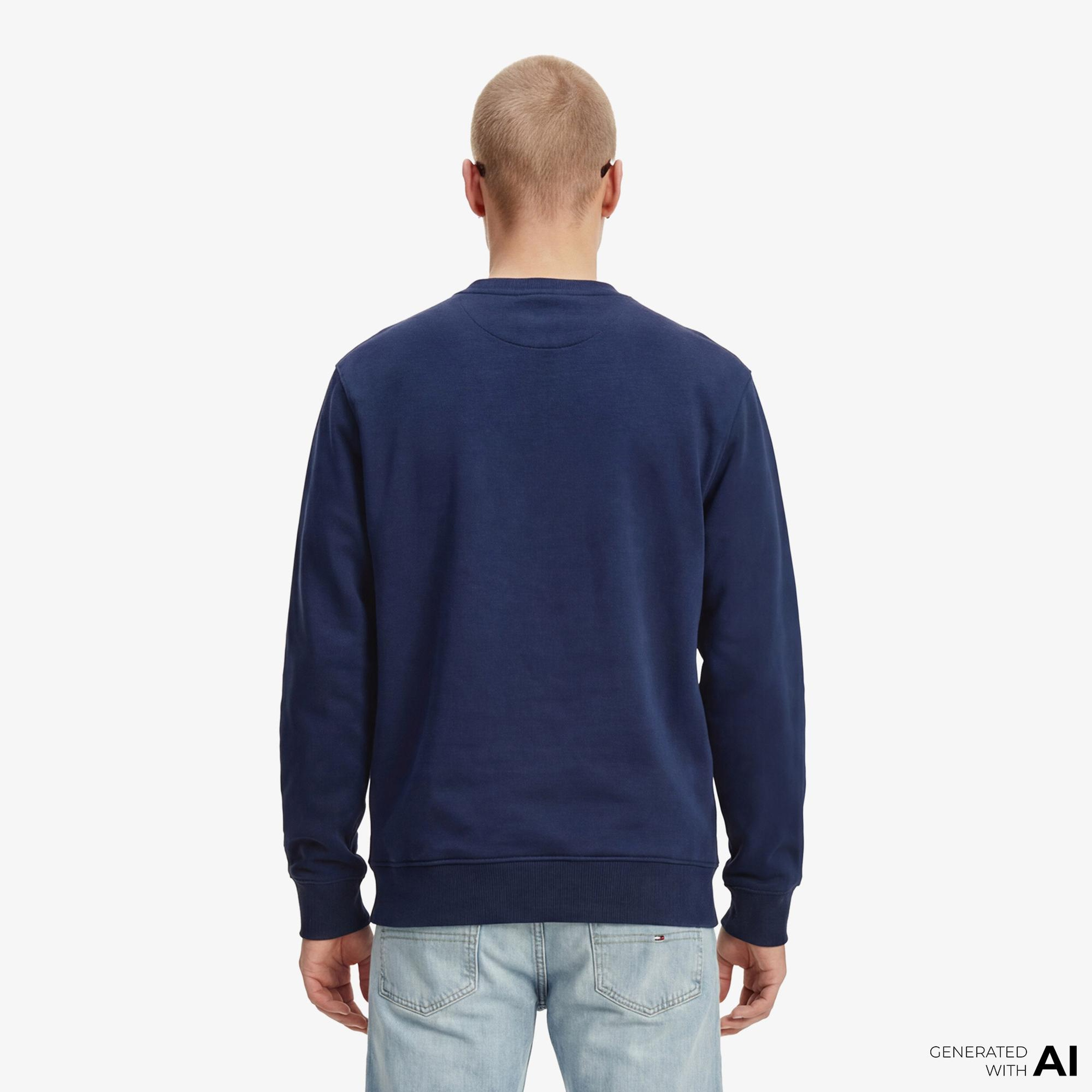 Tommy Hilfiger Signature Erkek Lacivert Sweatshirt
