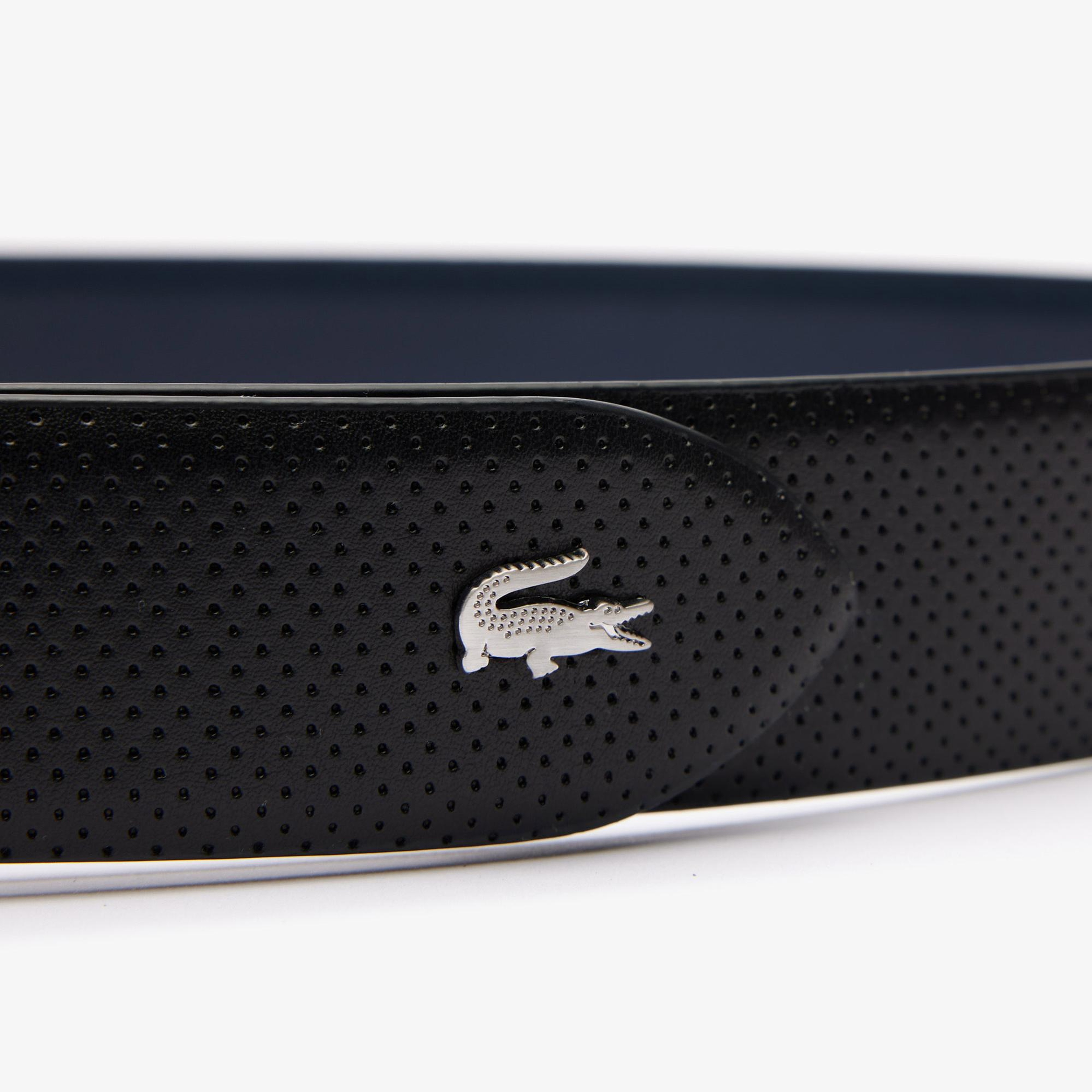 Lacoste Elegance Erkek Çift Taraflı Deri Siyah Kemer