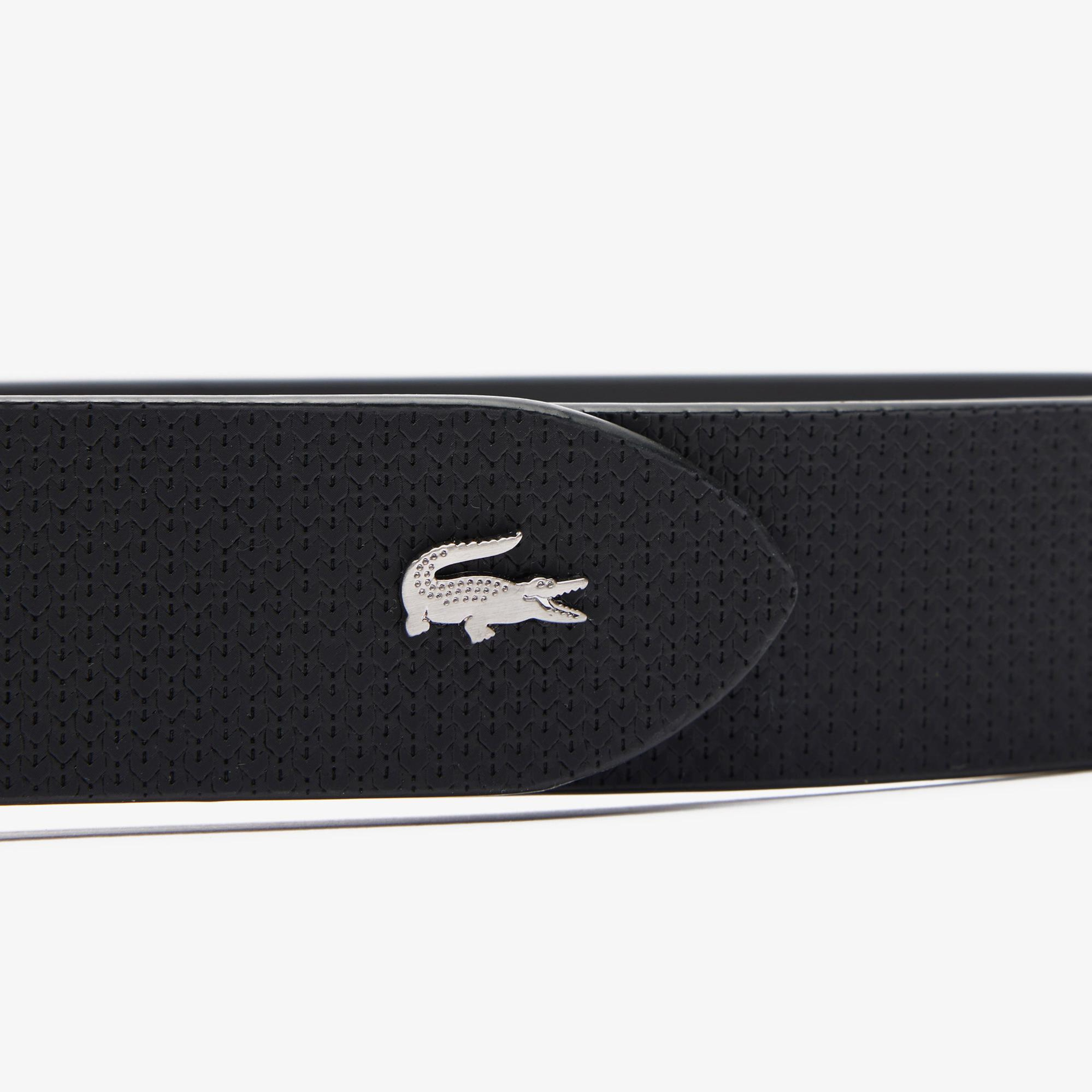 Lacoste Erkek Çift Taraflı Deri Siyah Kemer