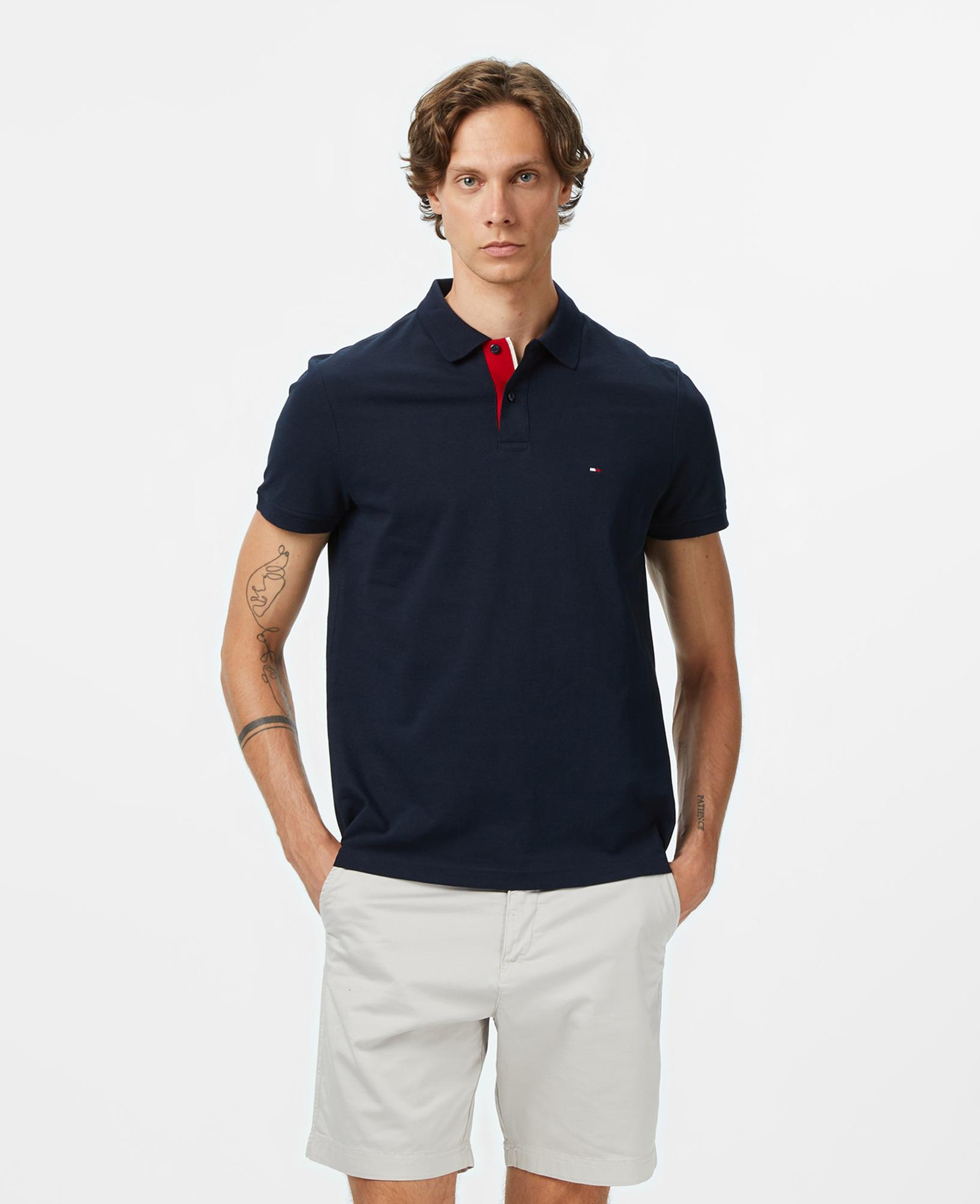 Tommy Hilfiger Contrast Collar Erkek Lacivert Polo Yaka T-Shirt