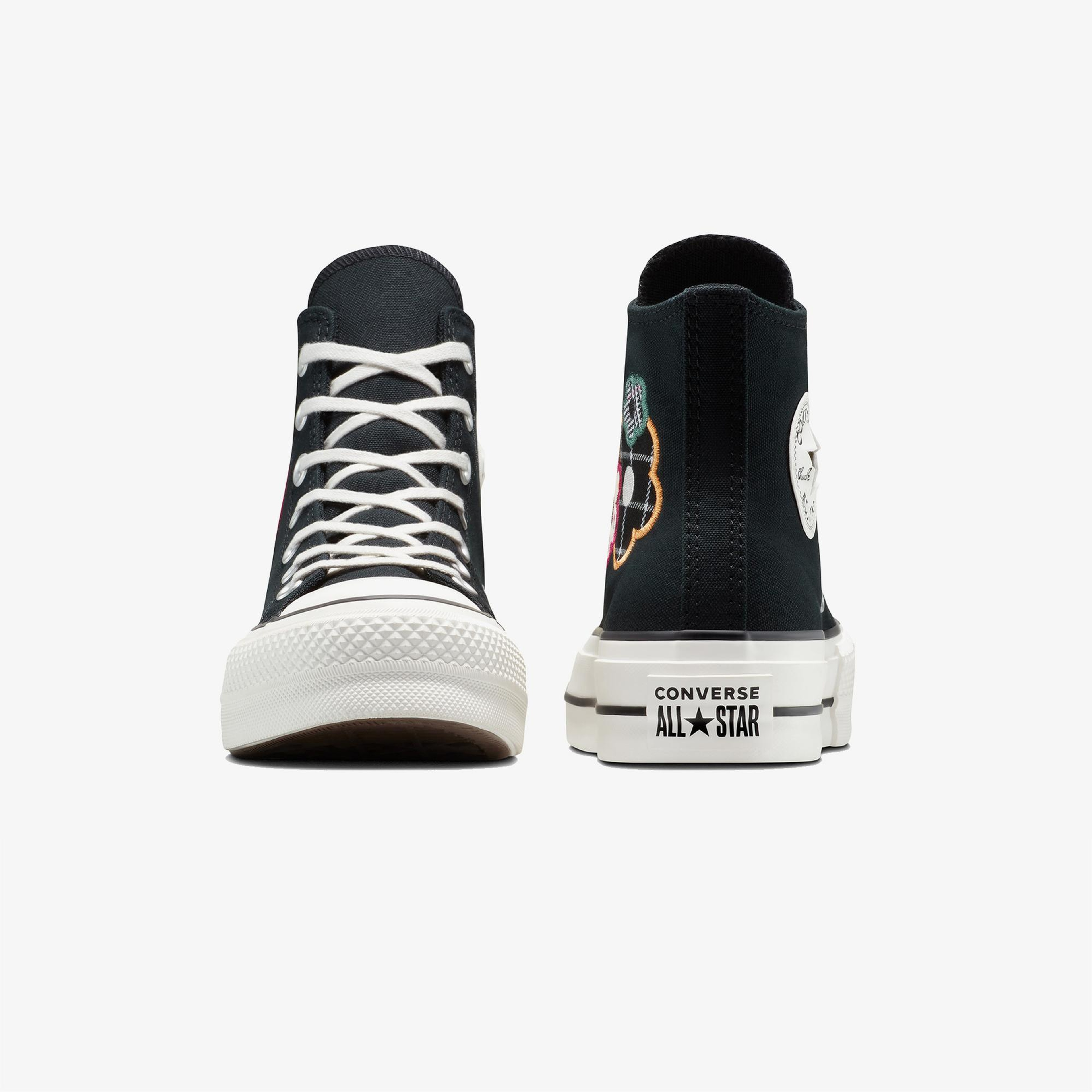 Converse Chuck Taylor All Star Lift Platform Floral Kadın Siyah Sneaker